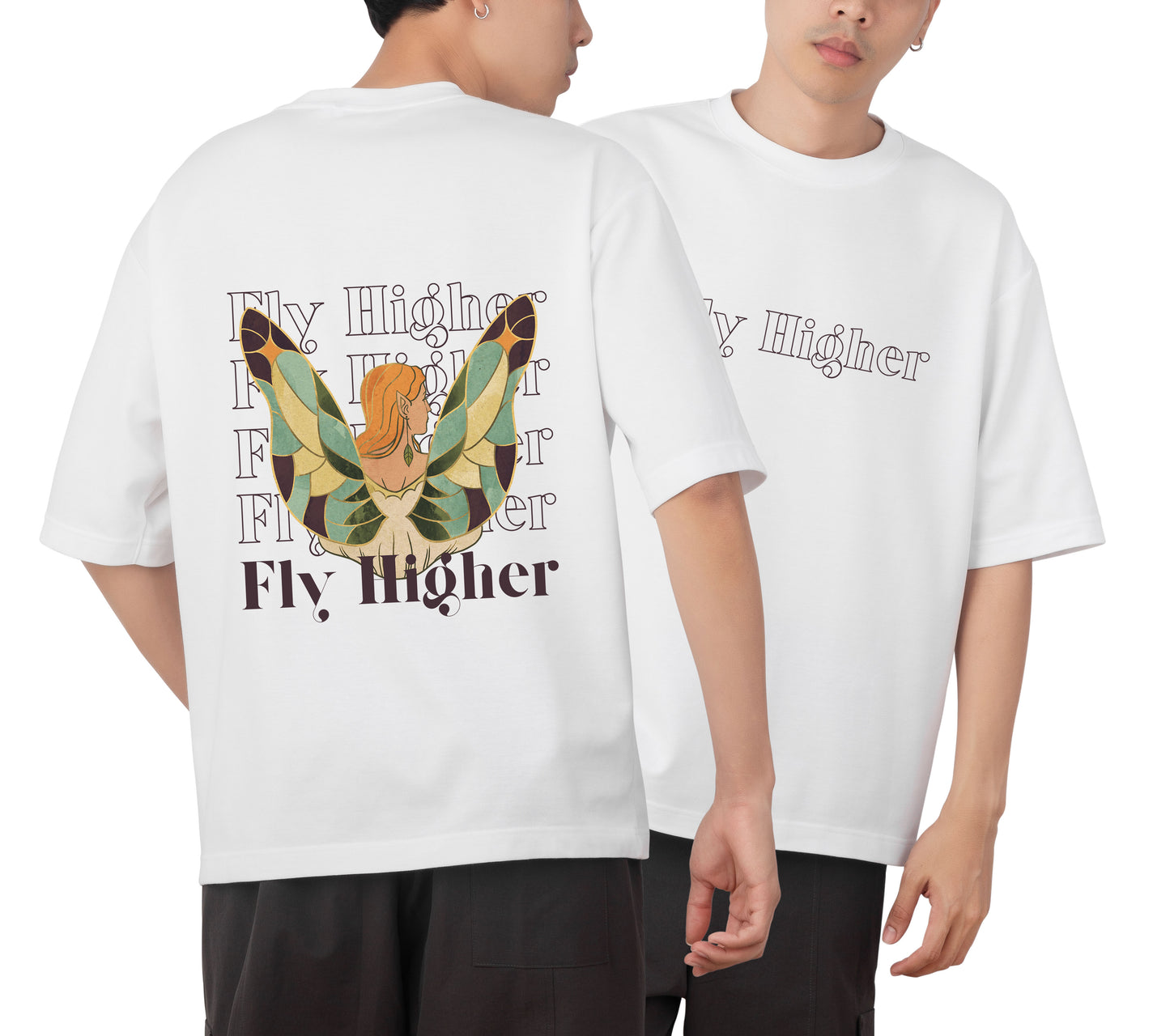 Fly Higher Graphic Printed Unisex Oversized T-shirt D115