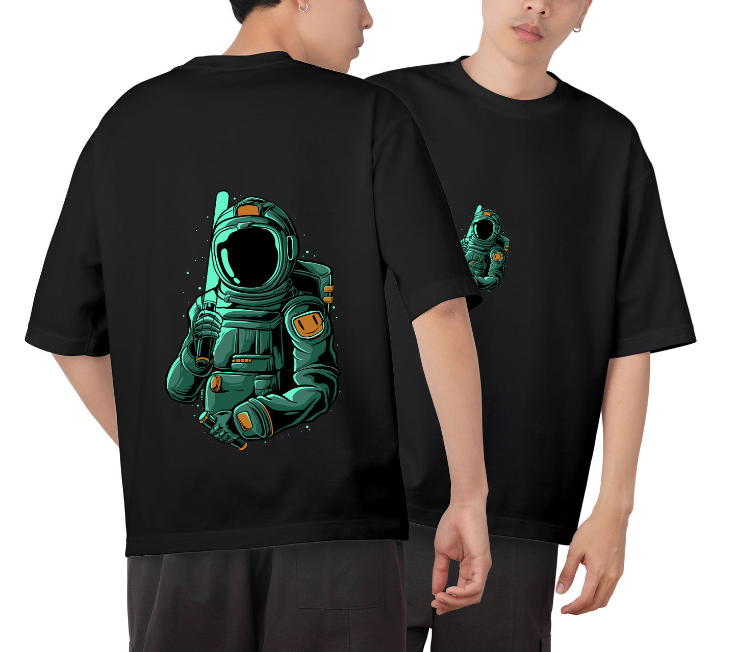 Astronaut Graphic Printed Unisex Oversized T-shirt D059