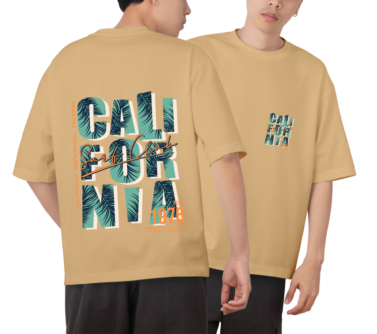 California Graphic Printed Unisex Oversized T-shirt D046