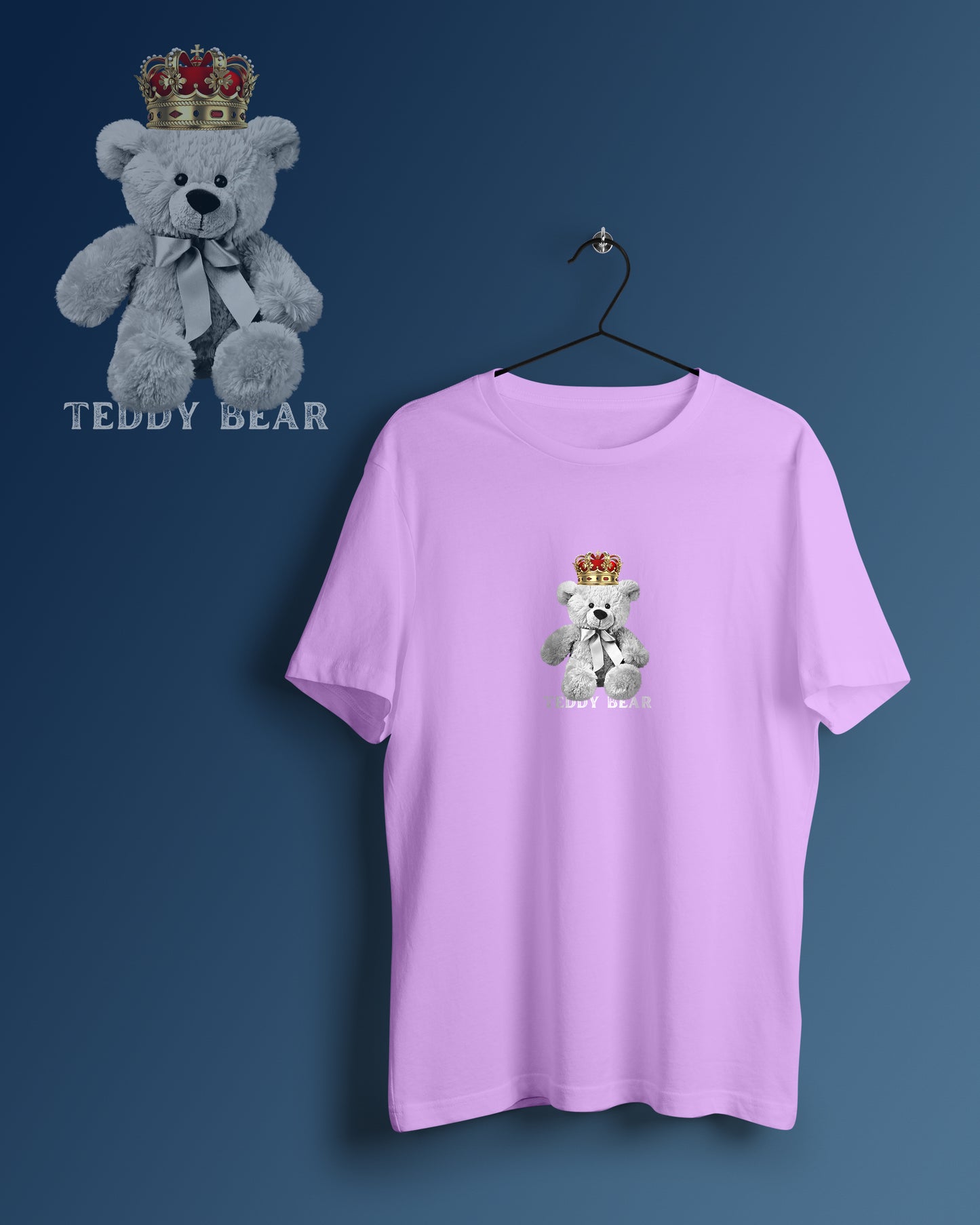 White Teddy Bear Graphic Printed Unisex Oversized T-shirt D091