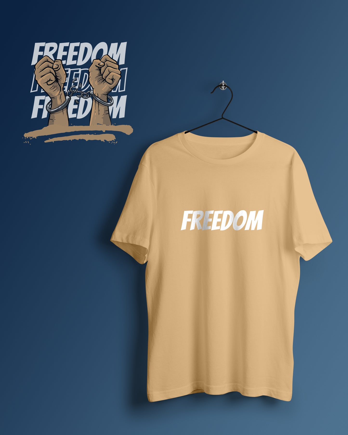 Freedom Graphic Printed Unisex Oversized T-shirt D102