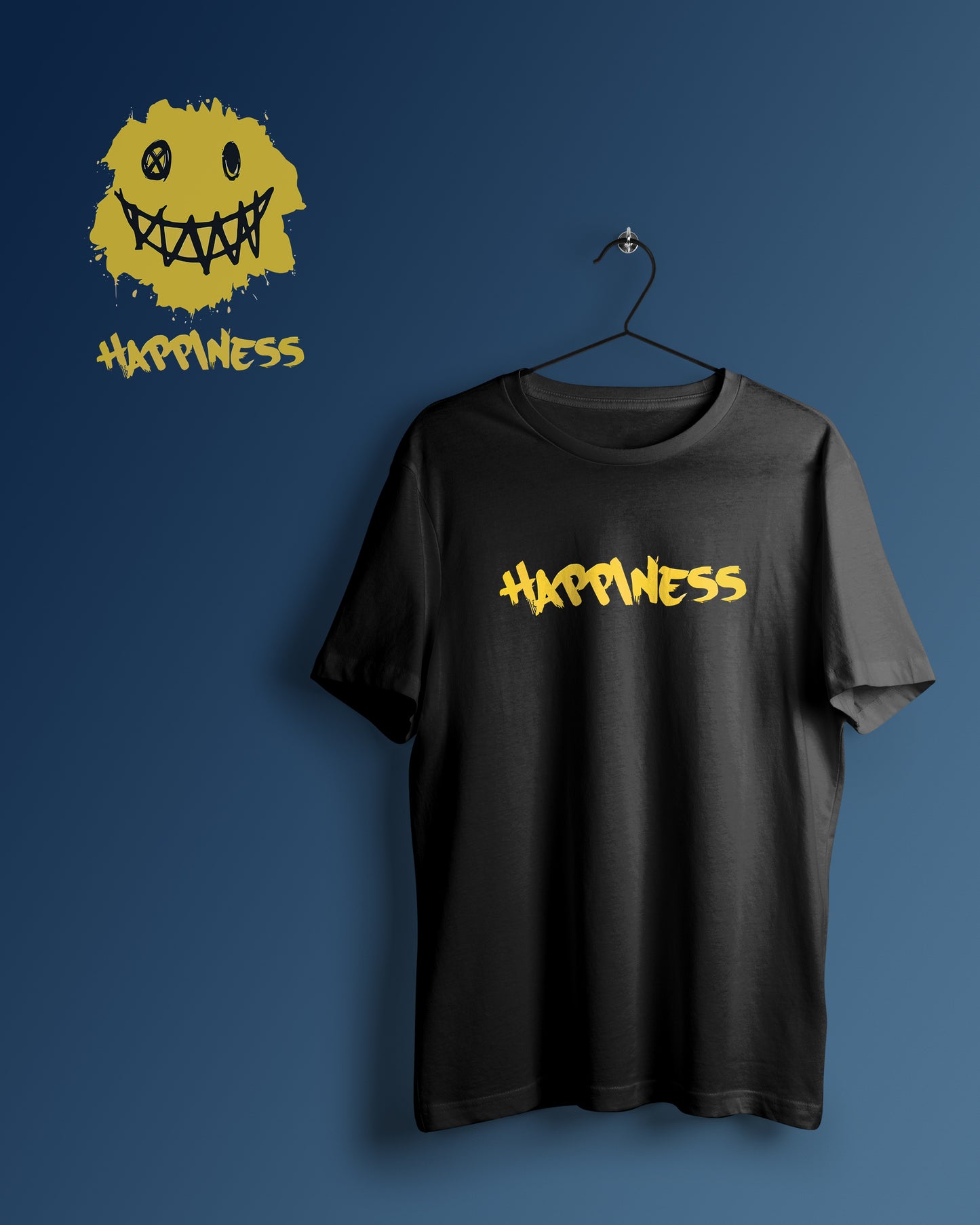 Happiness Graphic Printed Unisex Oversized T-shirt D126