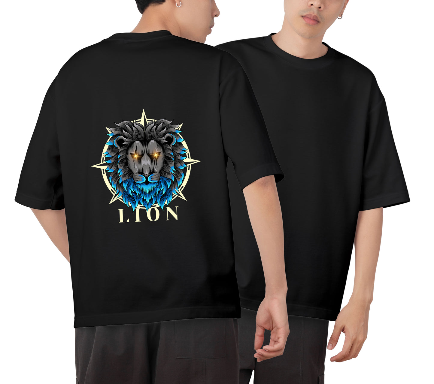 Lion Graphic Printed Unisex Oversized T-shirt D106
