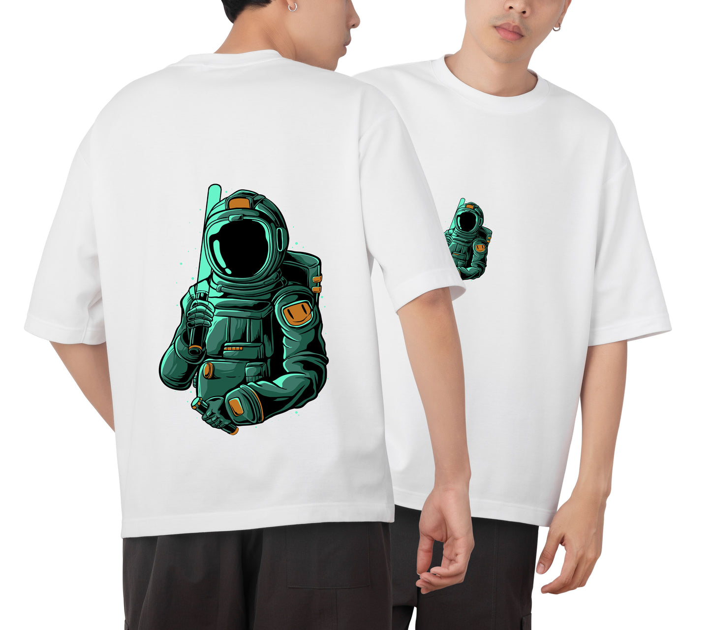 Astronaut Graphic Printed Unisex Oversized T-shirt D059