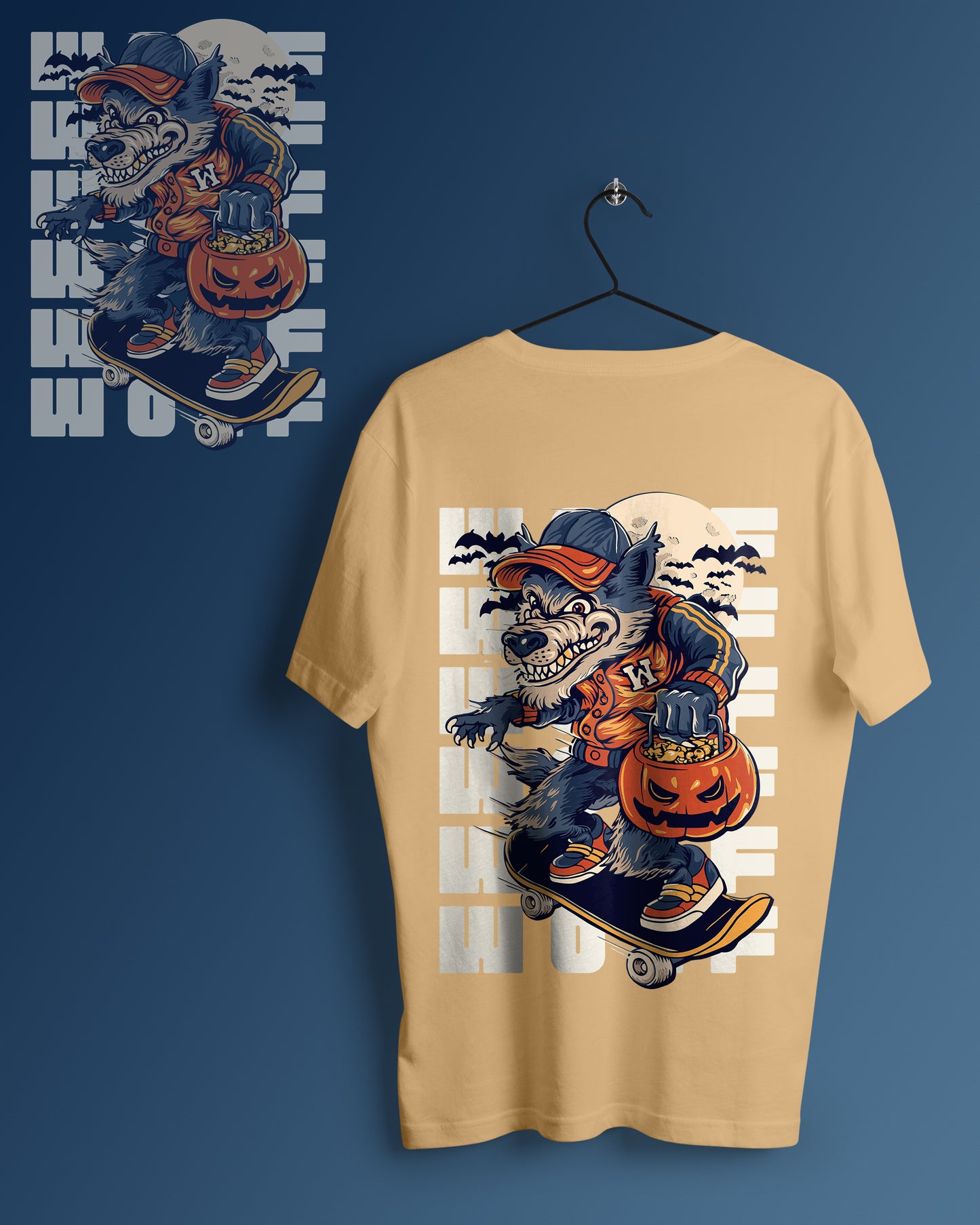 Wolf Graphic Printed Unisex Oversized T-shirt D087