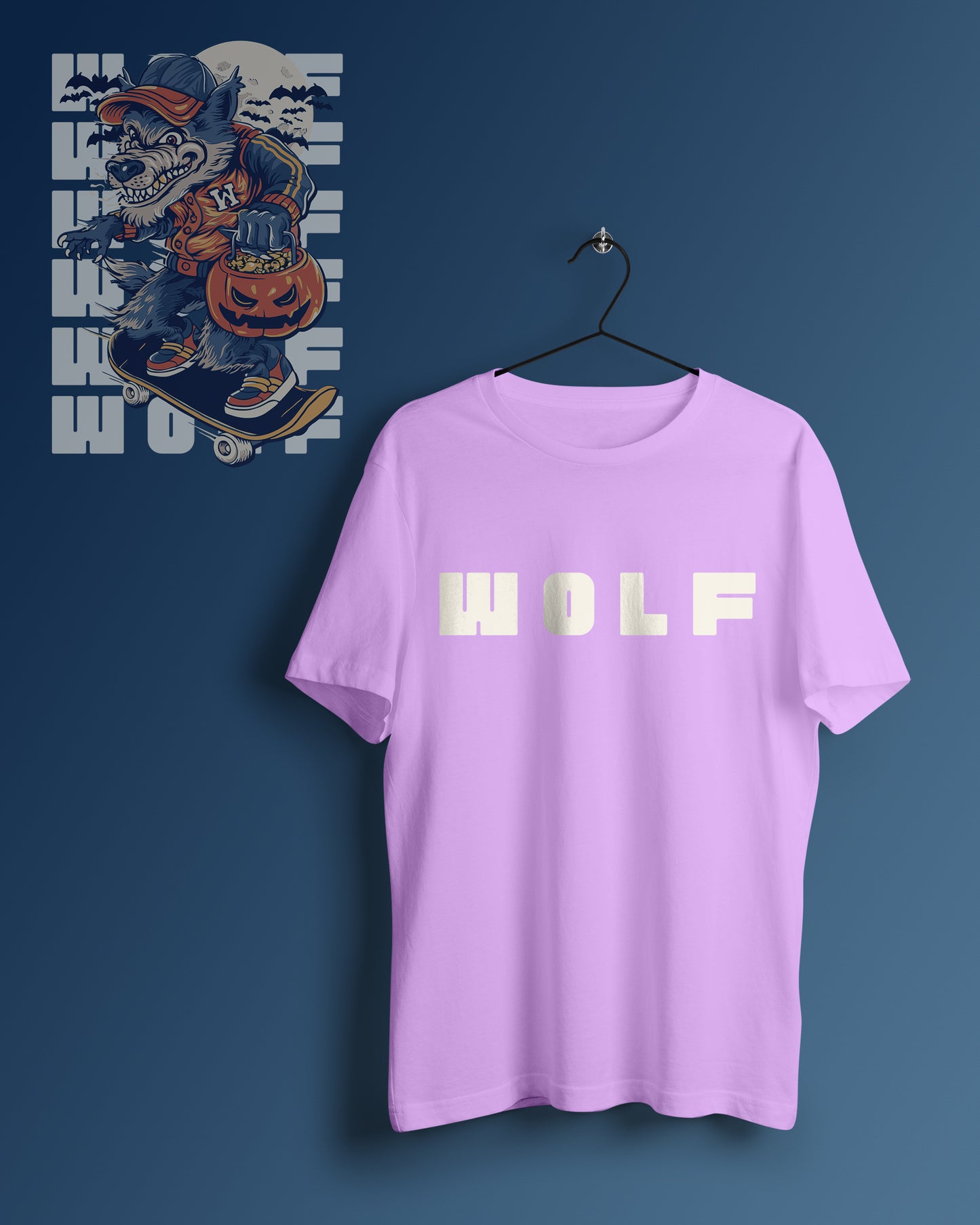 Wolf Graphic Printed Unisex Oversized T-shirt D087