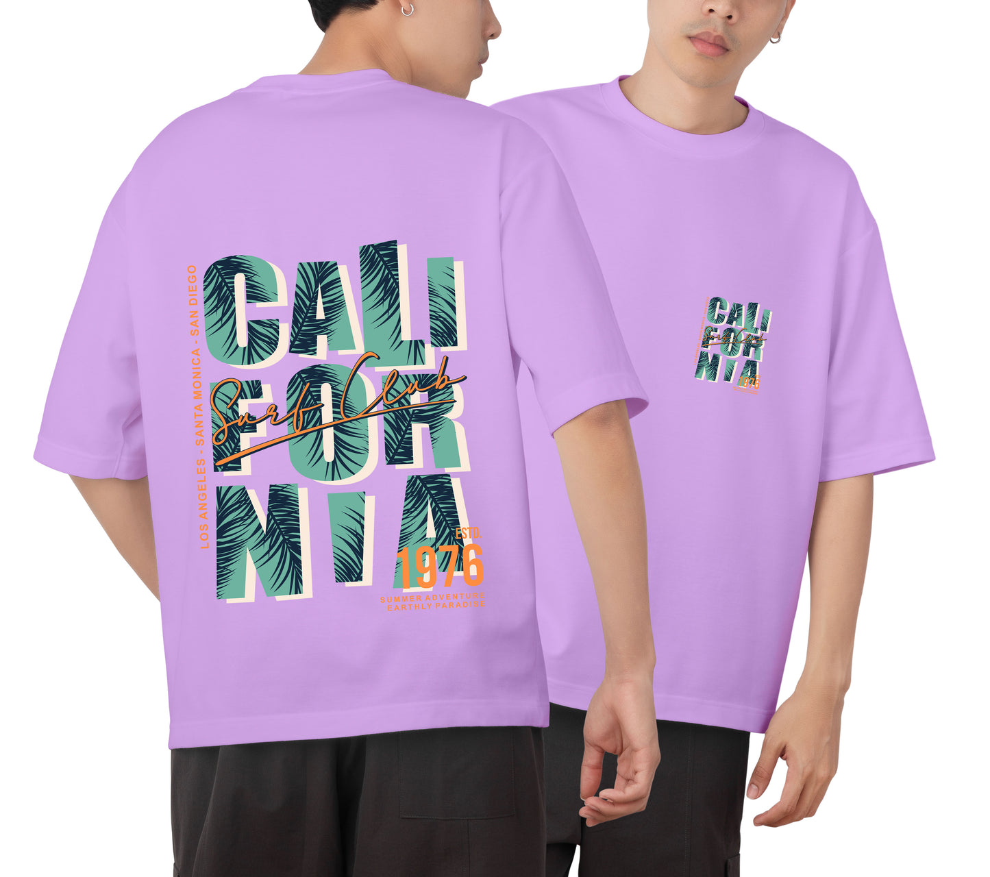 California Graphic Printed Unisex Oversized T-shirt D046