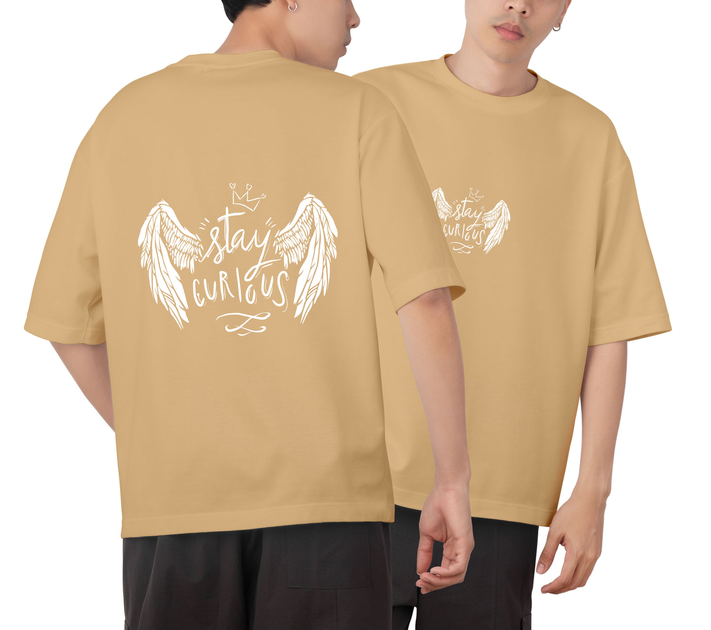 Stay Curious Graphic Printed Unisex Oversized T-shirt D048