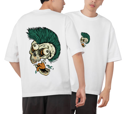Skull Graphic Printed  Unisex Oversized T-shirt D068