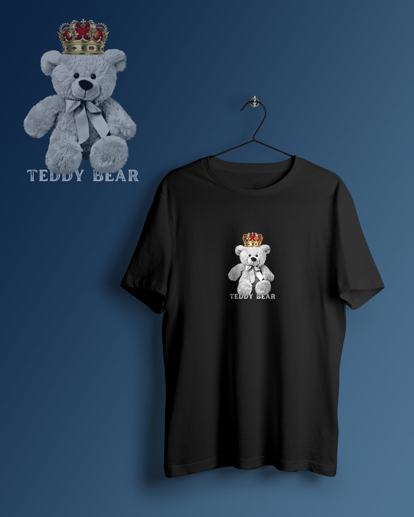 White Teddy Bear Graphic Printed Unisex Oversized T-shirt D091