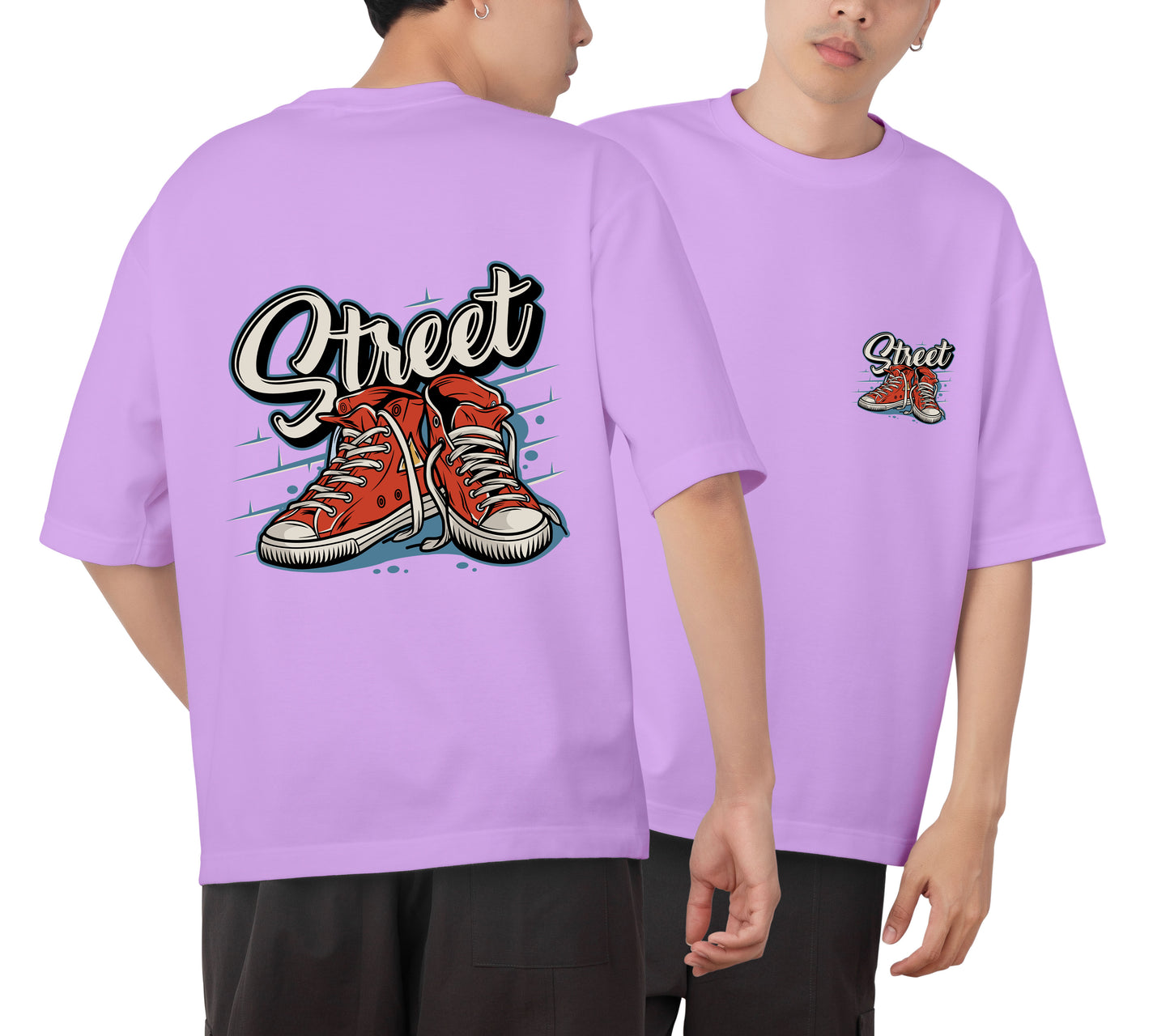 Street Graphic Printed Unisex Oversized T-shirt D057