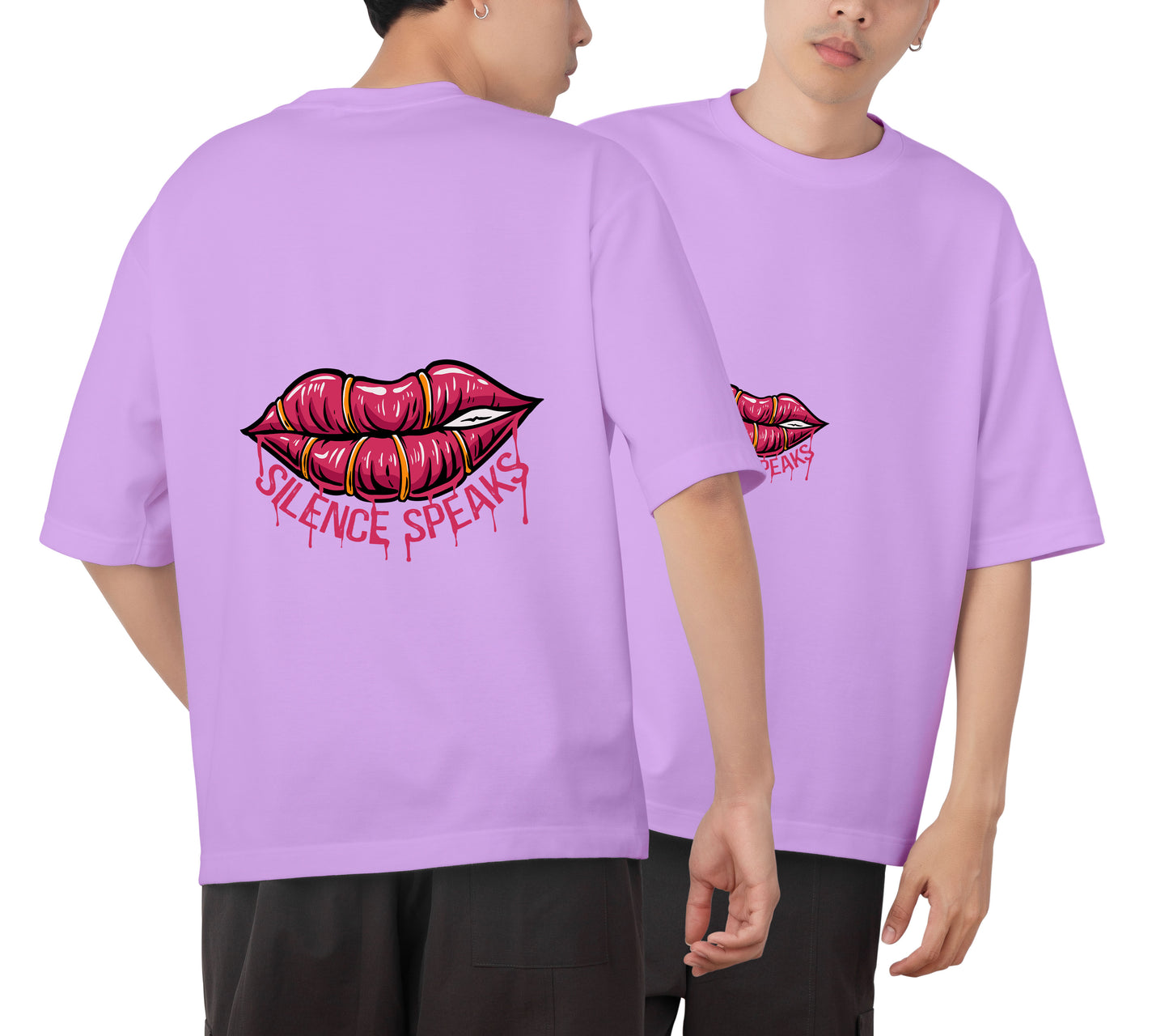 Silence Speaks Graphic Printed Unisex Oversized T-shirt D074
