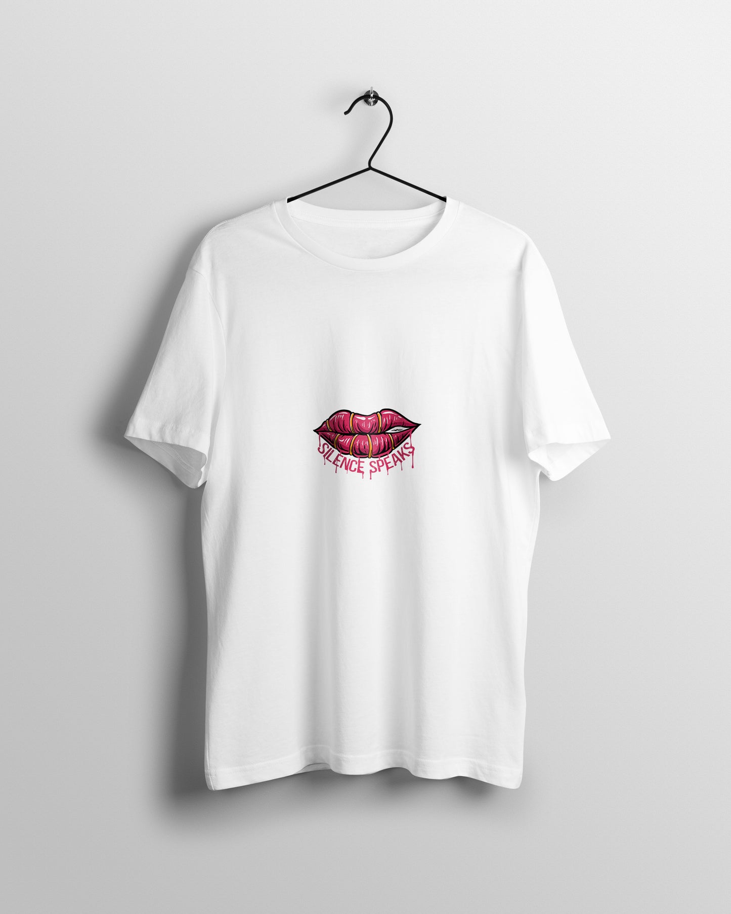 Silence Speaks Graphic Printed Unisex Oversized T-shirt D074