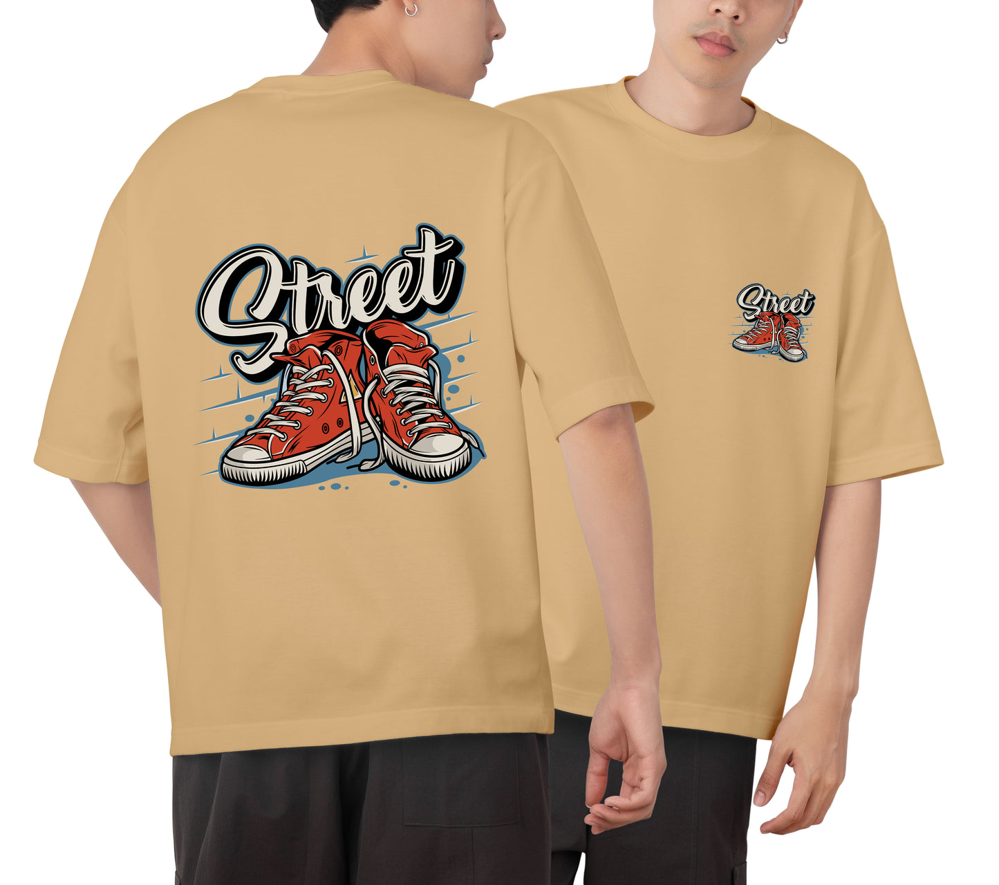 Street Graphic Printed Unisex Oversized T-shirt D057