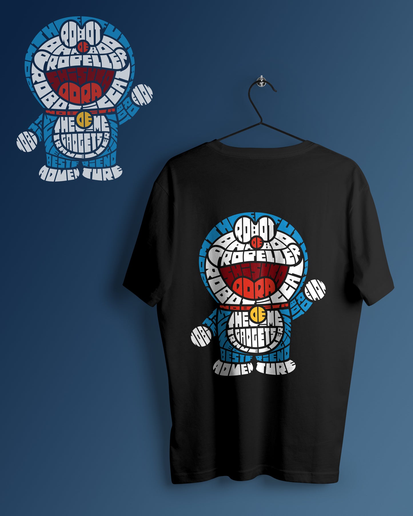 Doremon Graphic Printed Unisex Oversized T-shirt D119