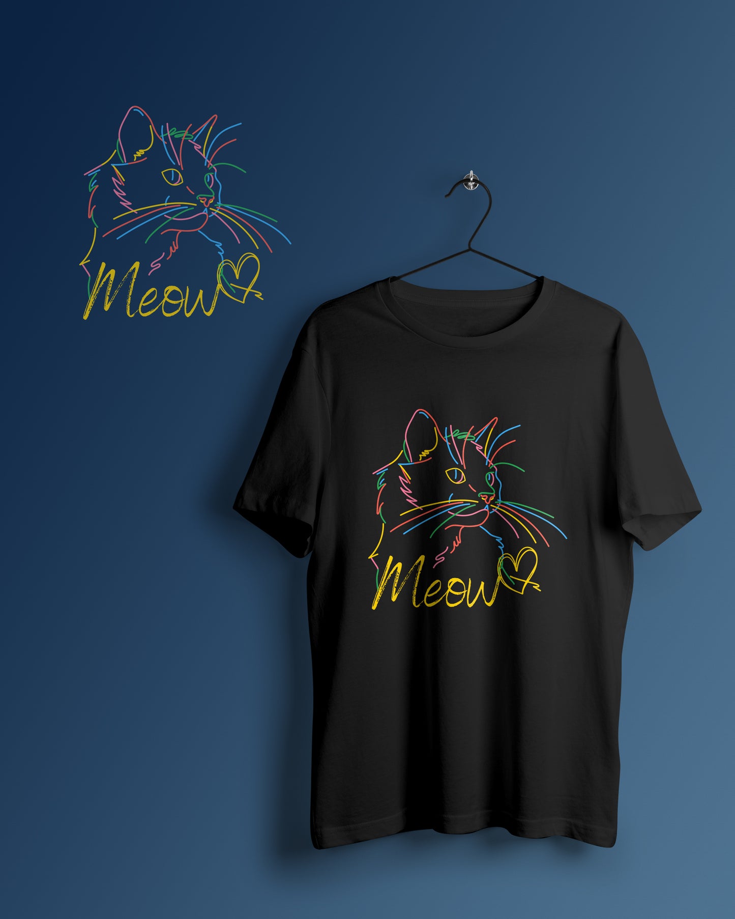 Meow Teddy Graphic Printed Unisex Oversized T-shirt D112