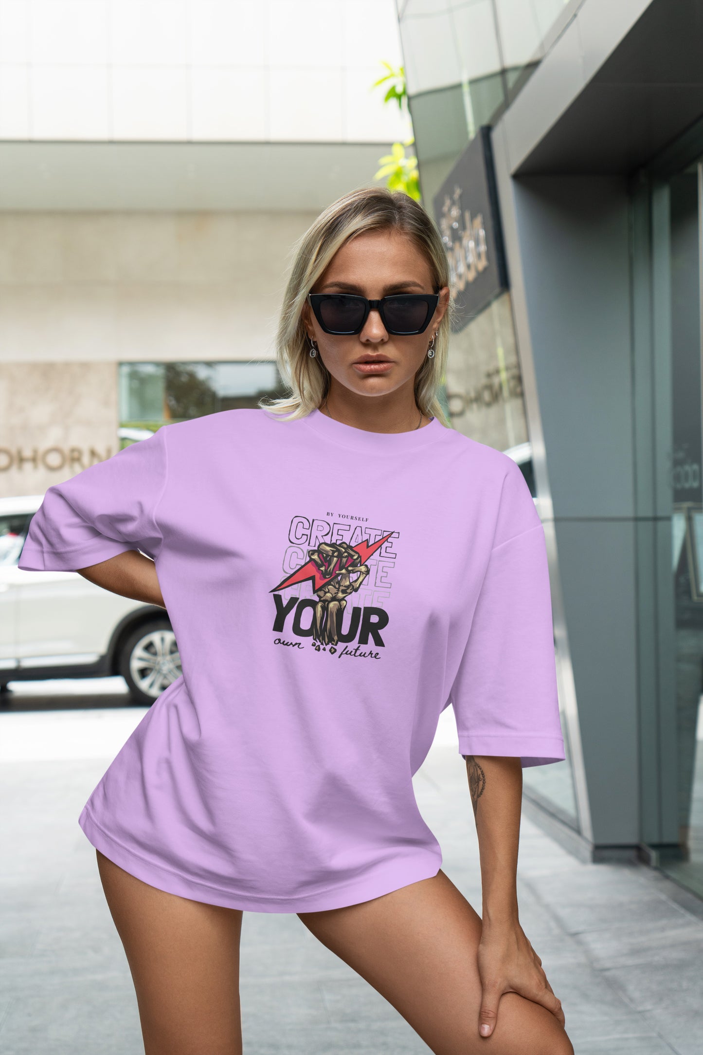 Create Your Own Future Graphic Printed Unisex Oversized T-shirt D030
