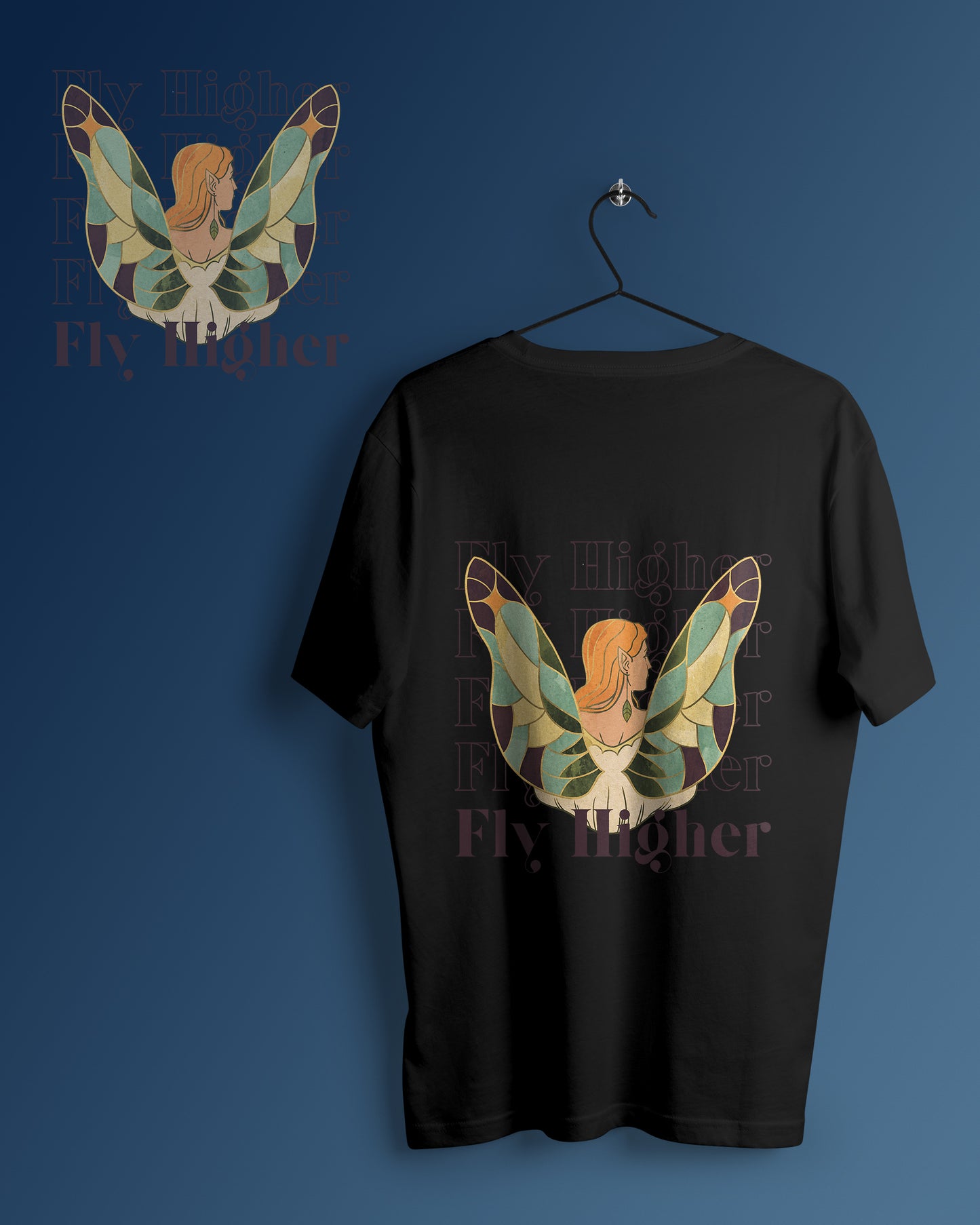 Fly Higher Graphic Printed Unisex Oversized T-shirt D115