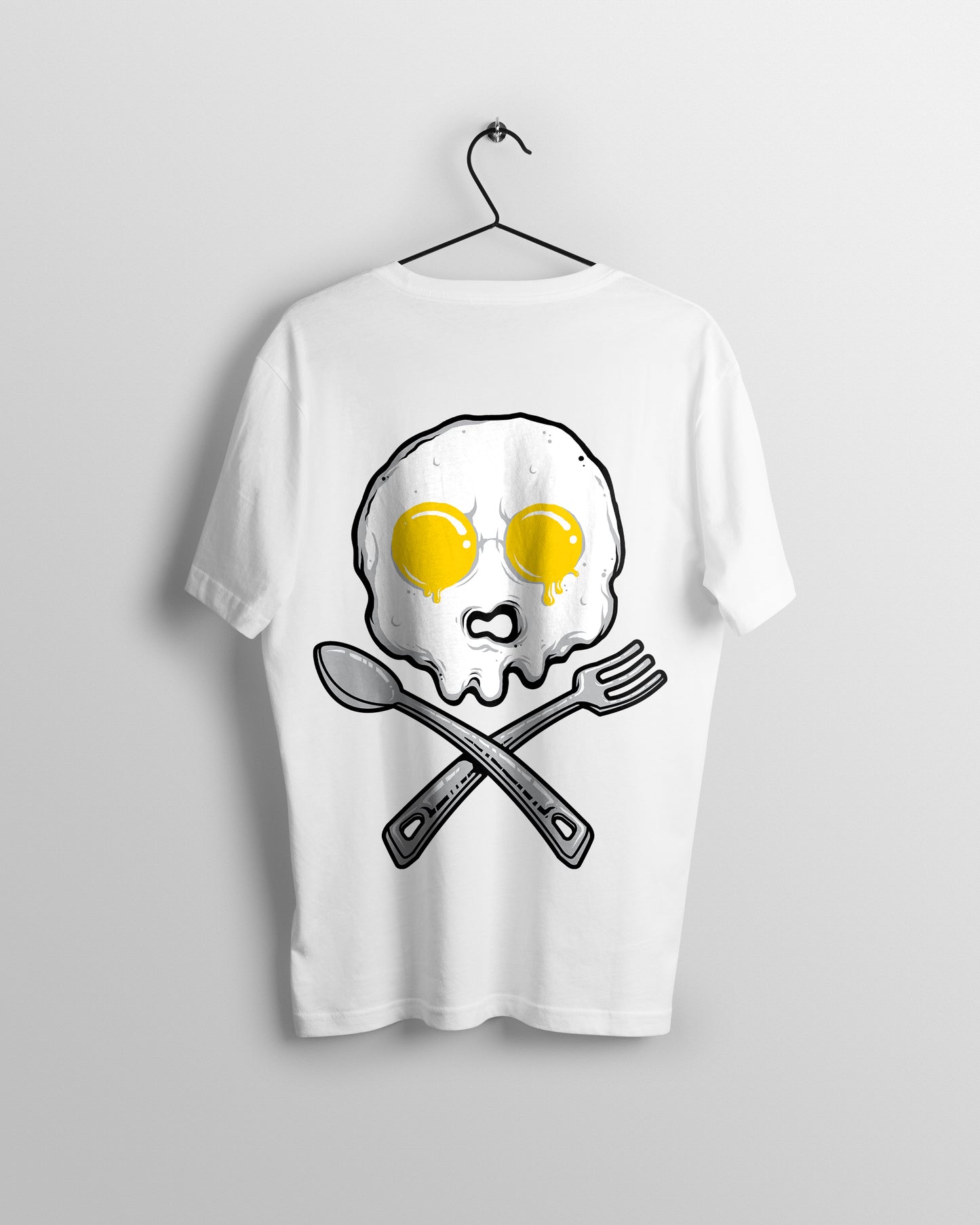 Skull Omelet Graphic Printed  Unisex Oversized T-shirt D054