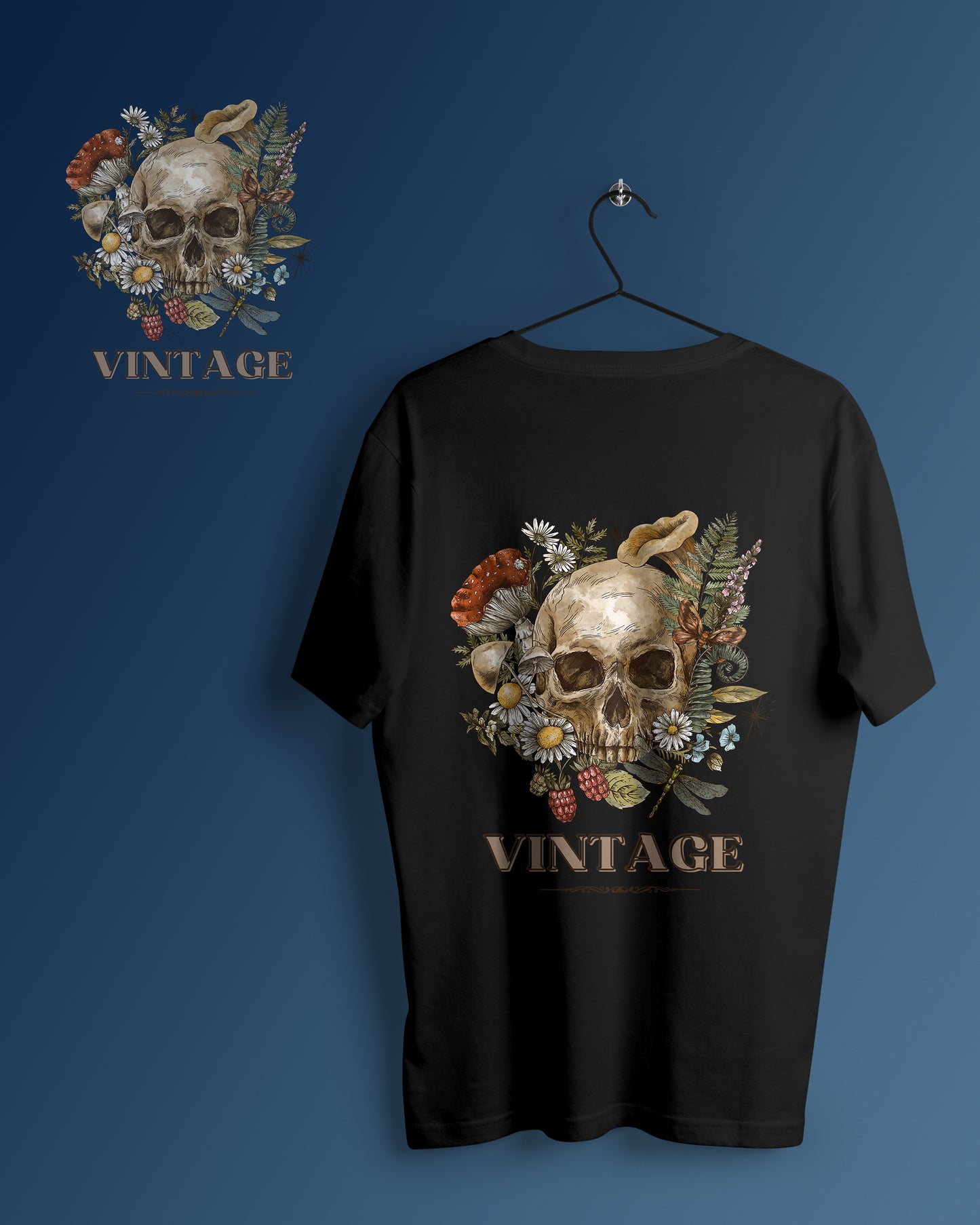 Vintage Skull Graphic Printed Unisex Oversized T-shirt D108