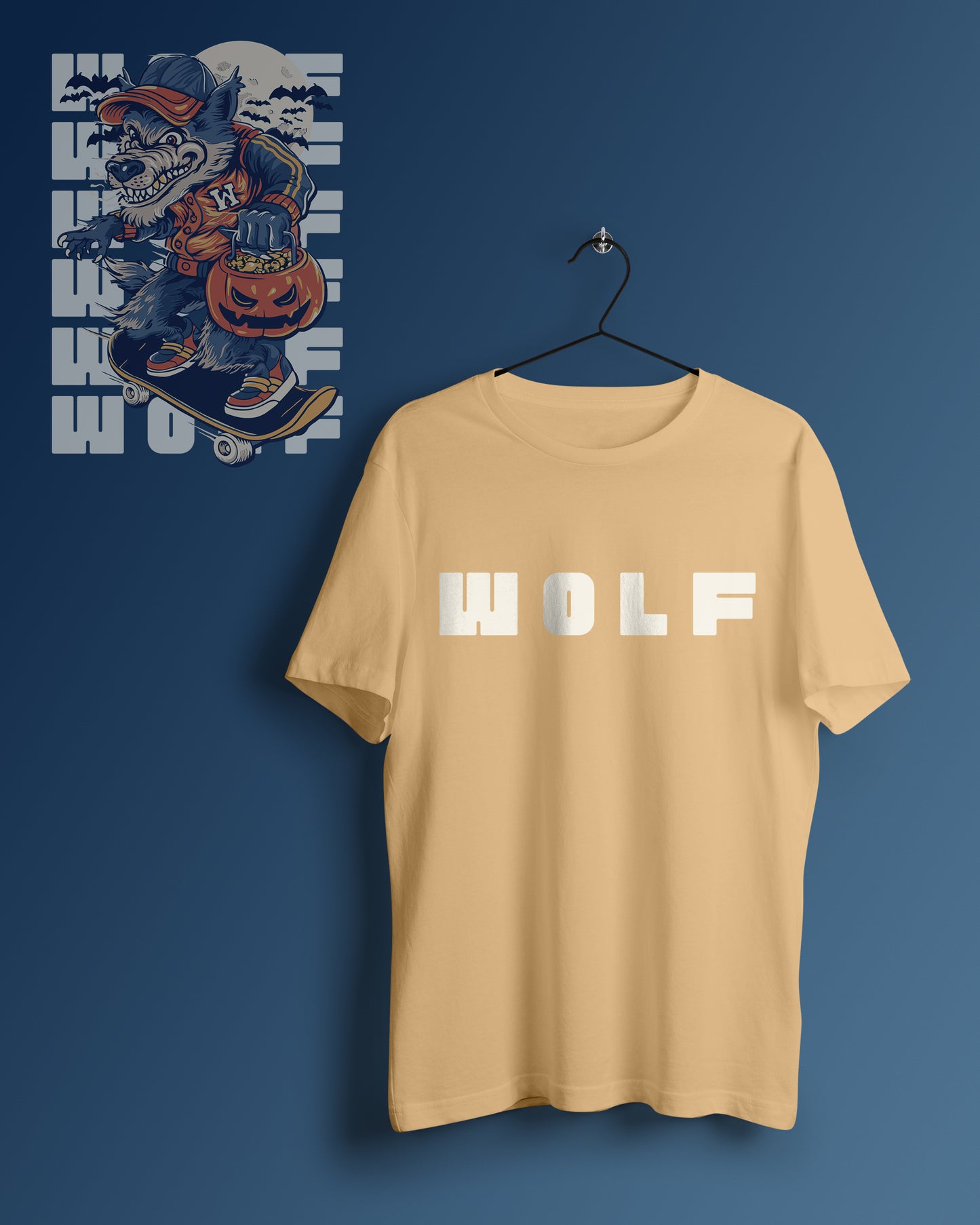Wolf Graphic Printed Unisex Oversized T-shirt D087