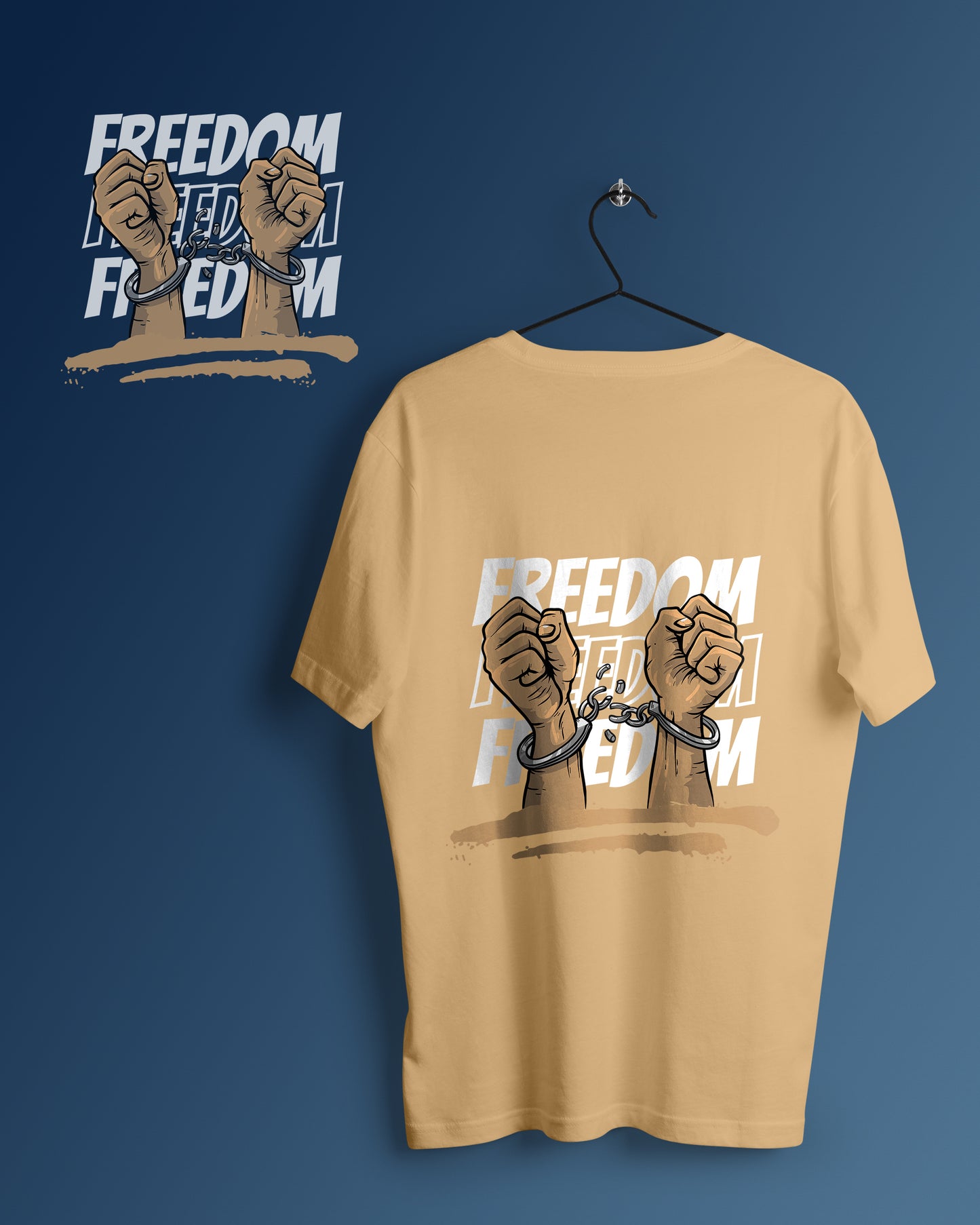 Freedom Graphic Printed Unisex Oversized T-shirt D102