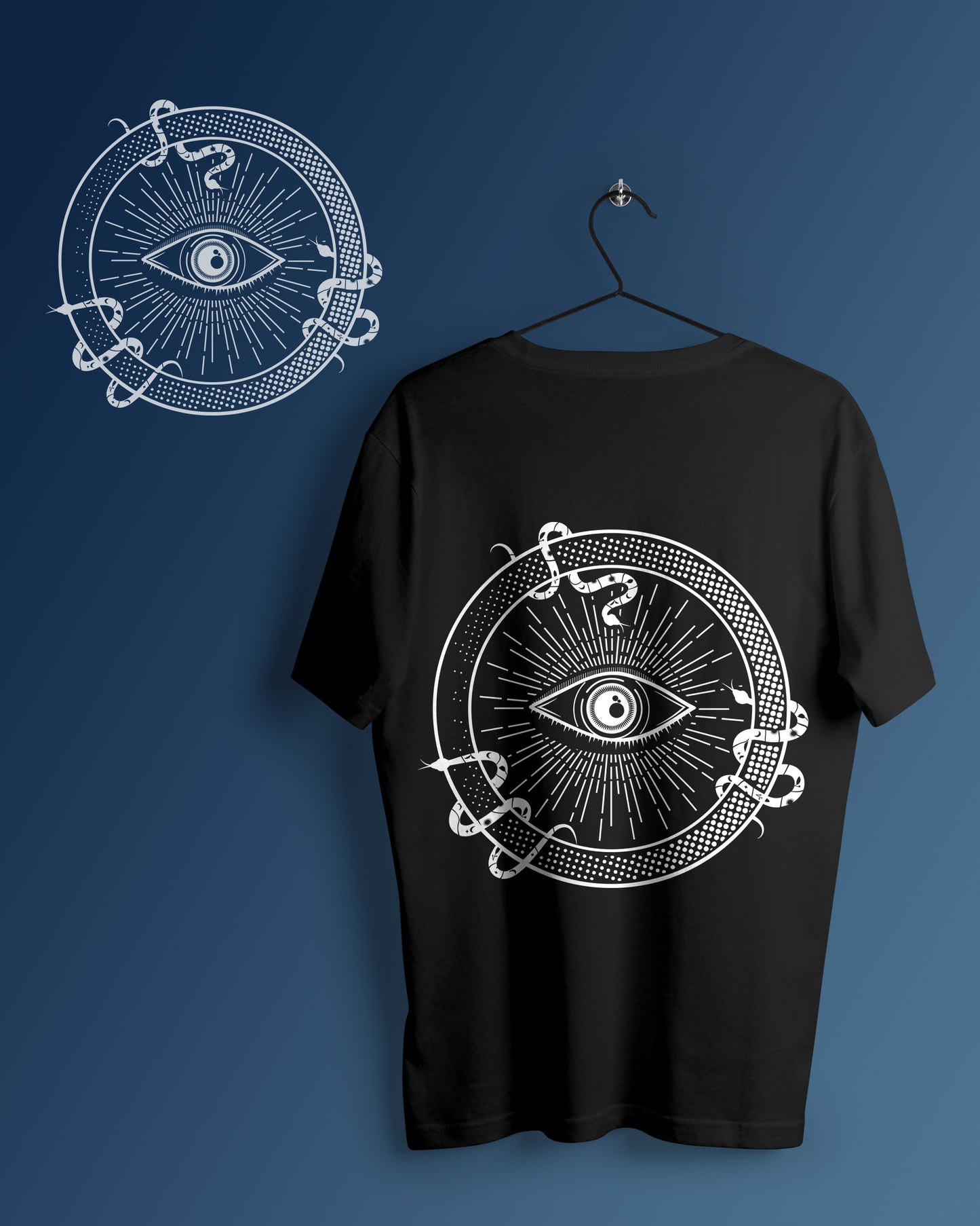 Eye Snake Graphic Printed Unisex Oversized T-shirt D094