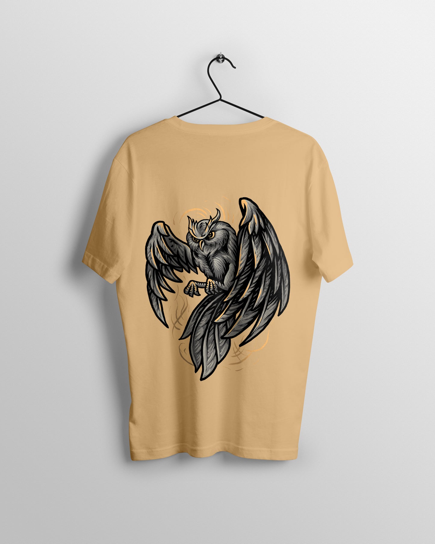 Owl Graphic Printed Unisex Oversized T-shirt D063