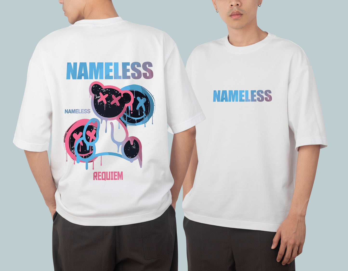 Nameless Graphic Printed Unisex Oversized T-shirt D024