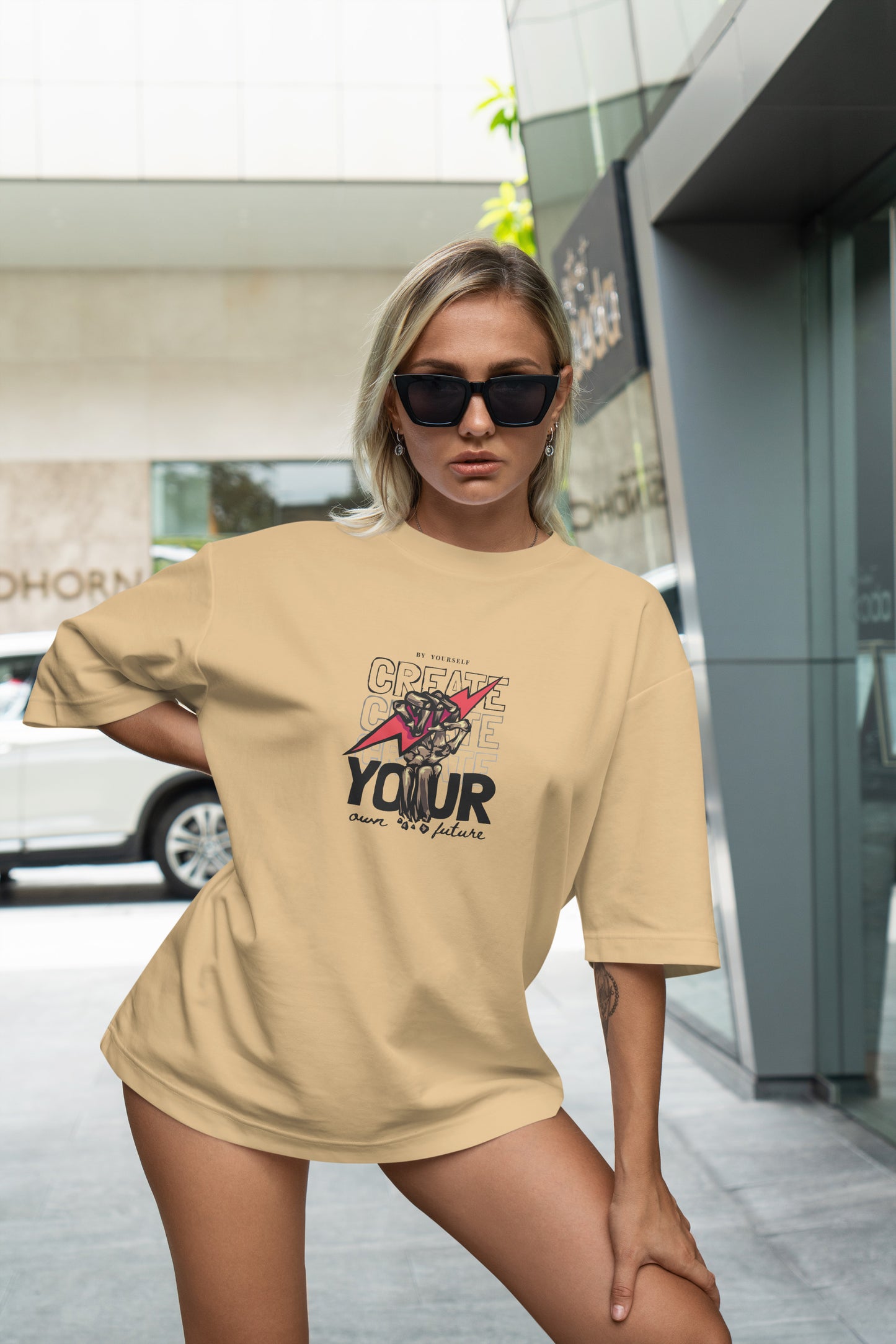 Create Your Own Future Graphic Printed Unisex Oversized T-shirt D030