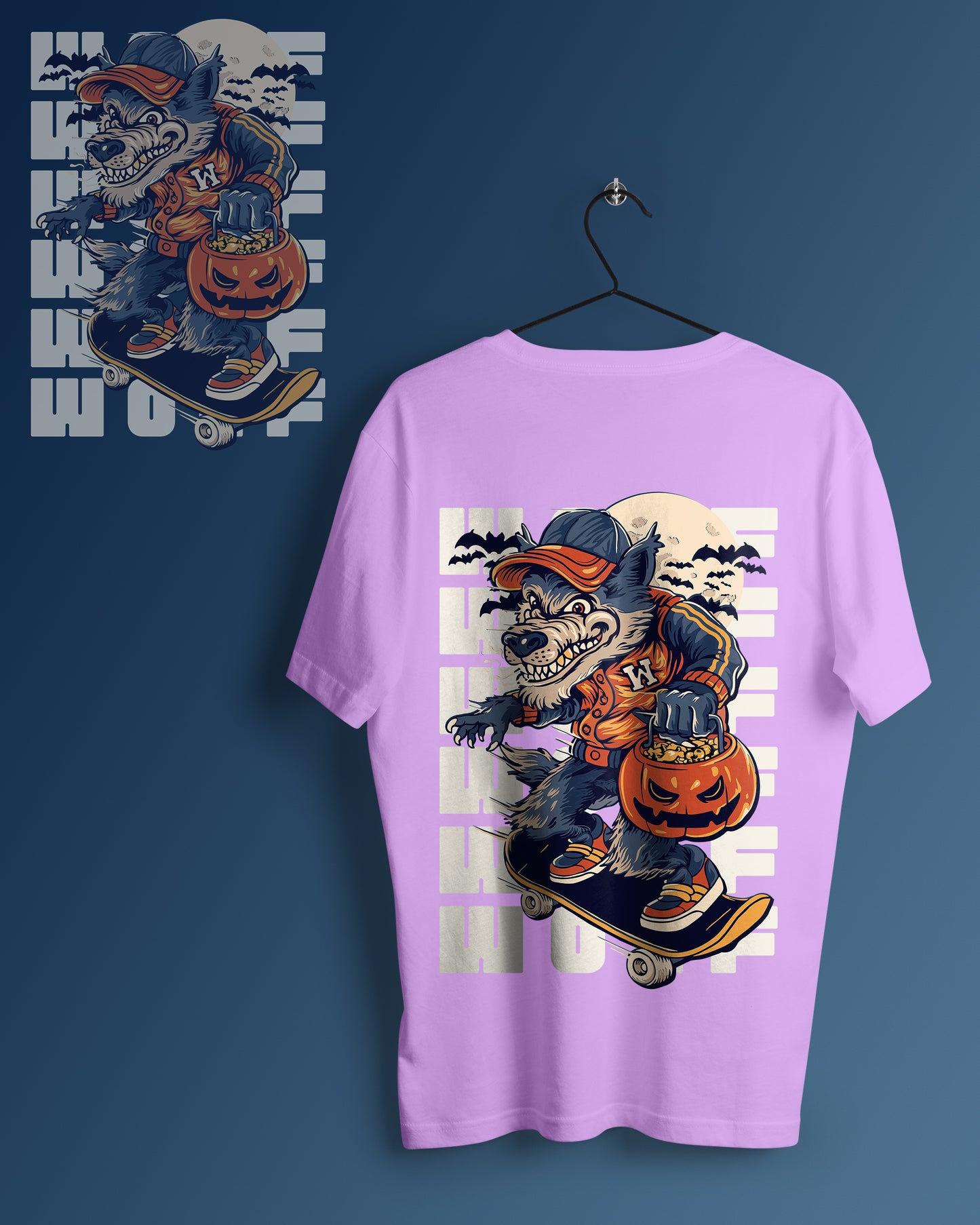 Wolf Graphic Printed Unisex Oversized T-shirt D087