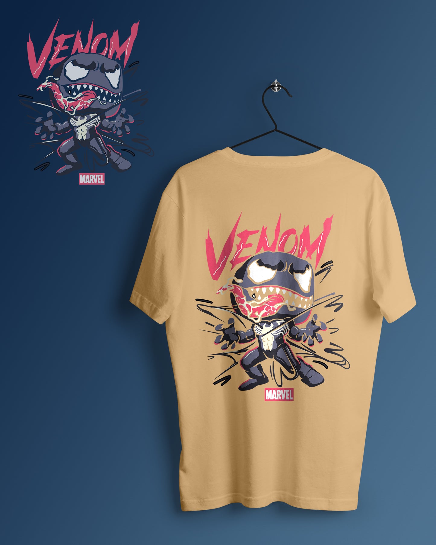 Venom Graphic Printed Unisex Oversized T-shirt D121