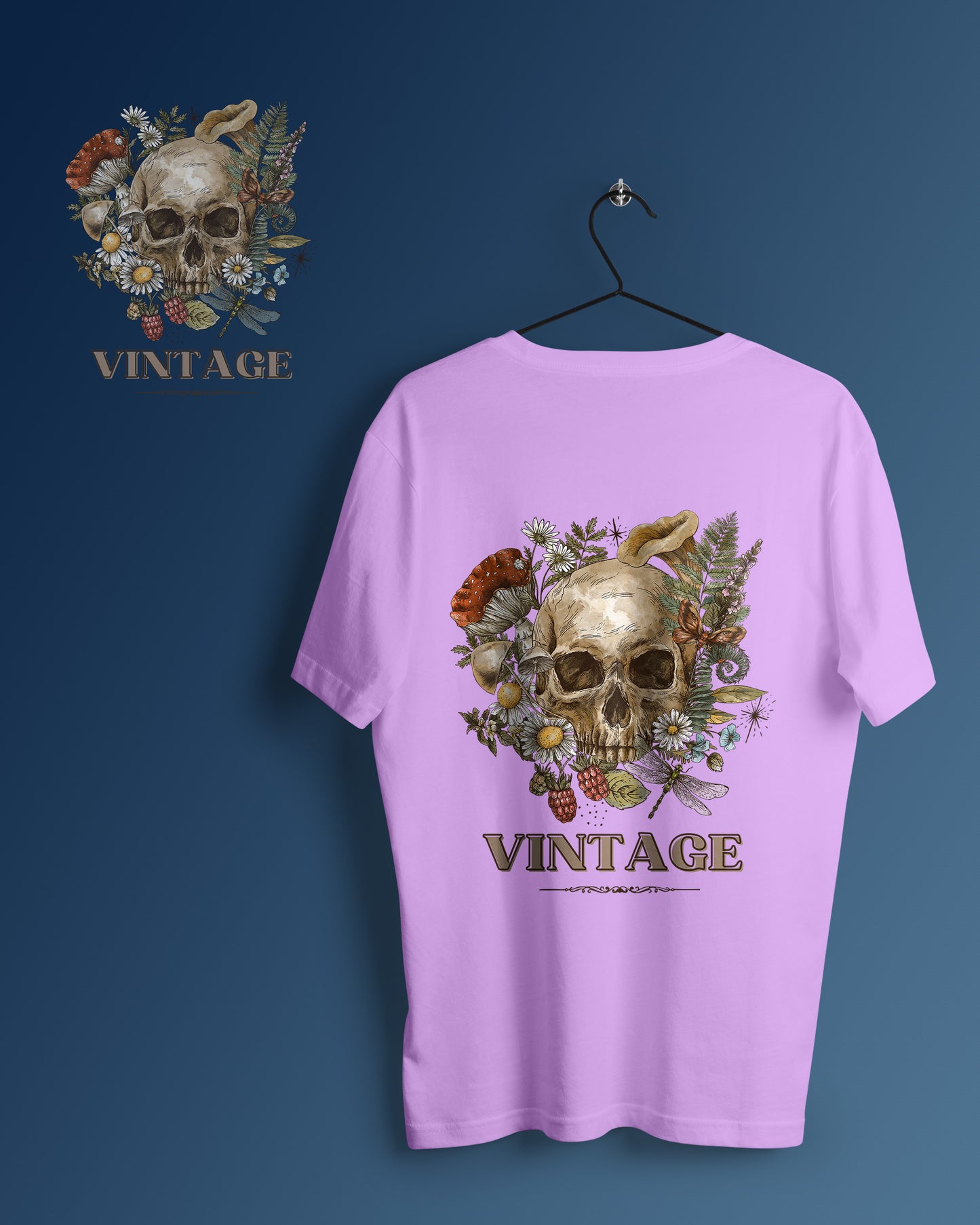 Vintage Skull Graphic Printed Unisex Oversized T-shirt D108