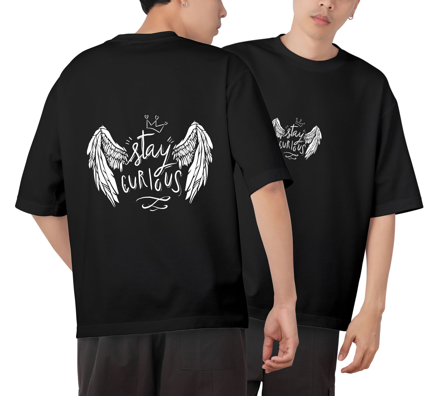Stay Curious Graphic Printed Unisex Oversized T-shirt D048