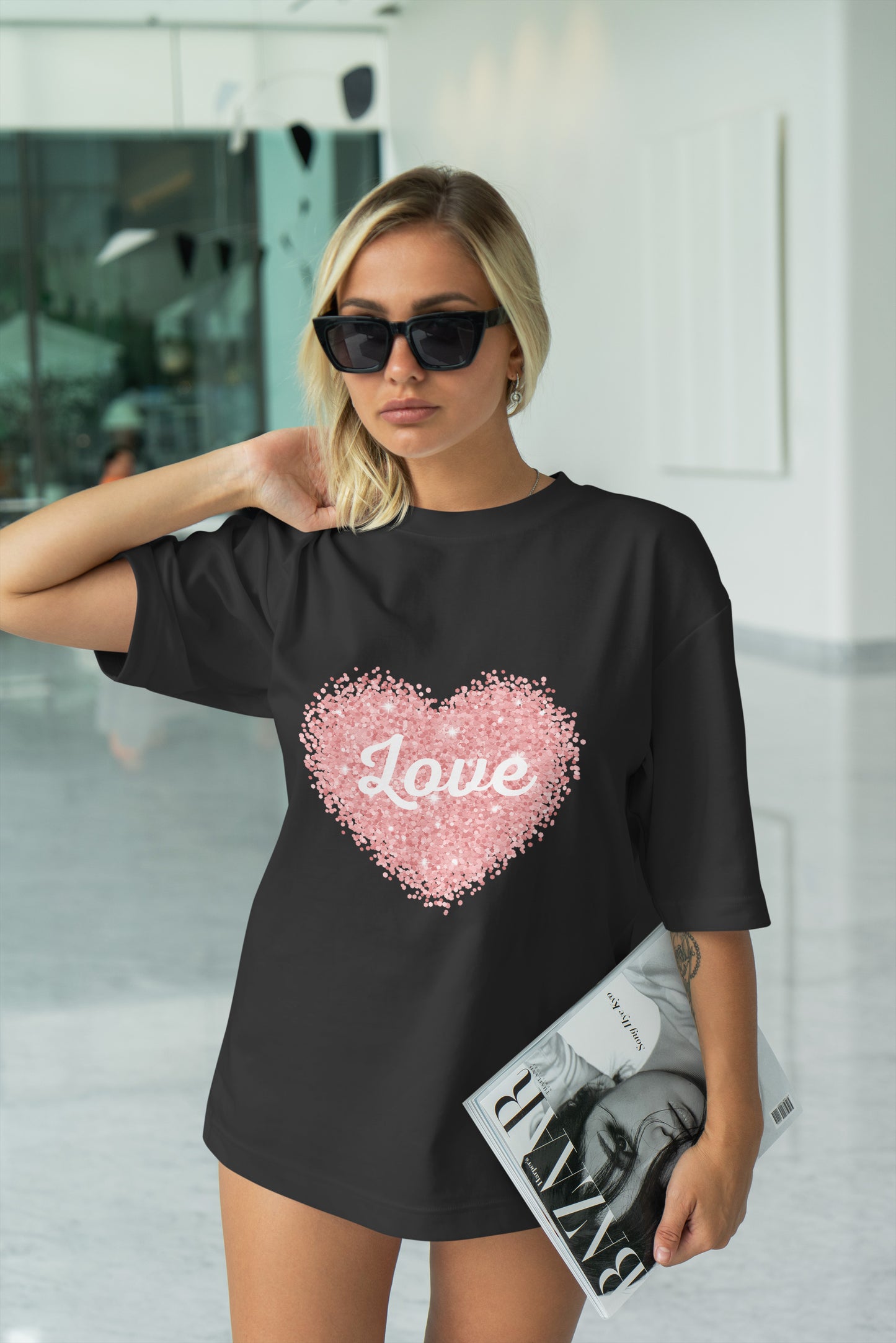 Love Graphic Printed Unisex Oversized T-shirt D120