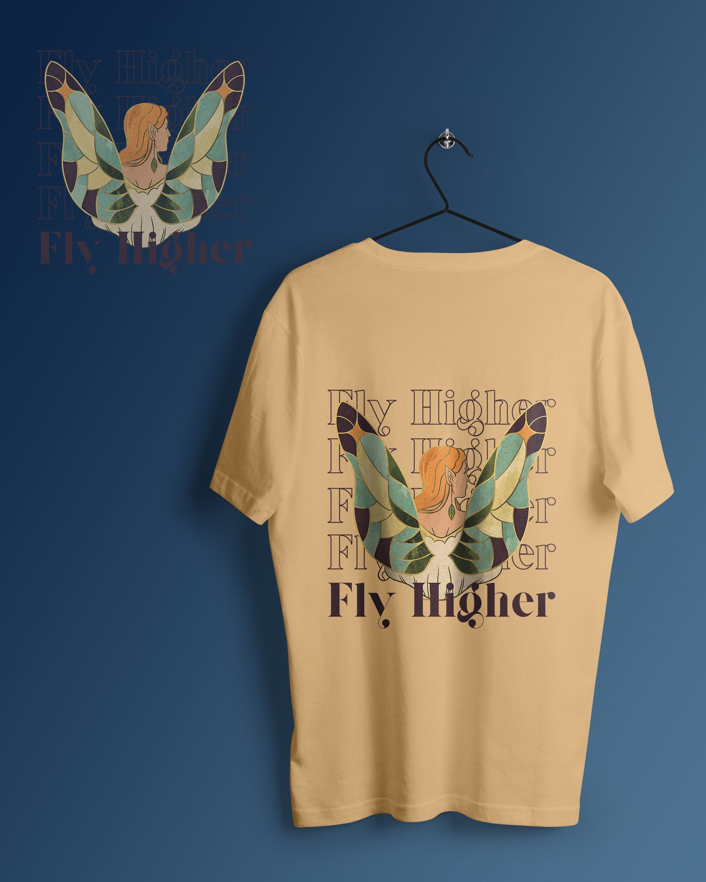 Fly Higher Graphic Printed Unisex Oversized T-shirt D115