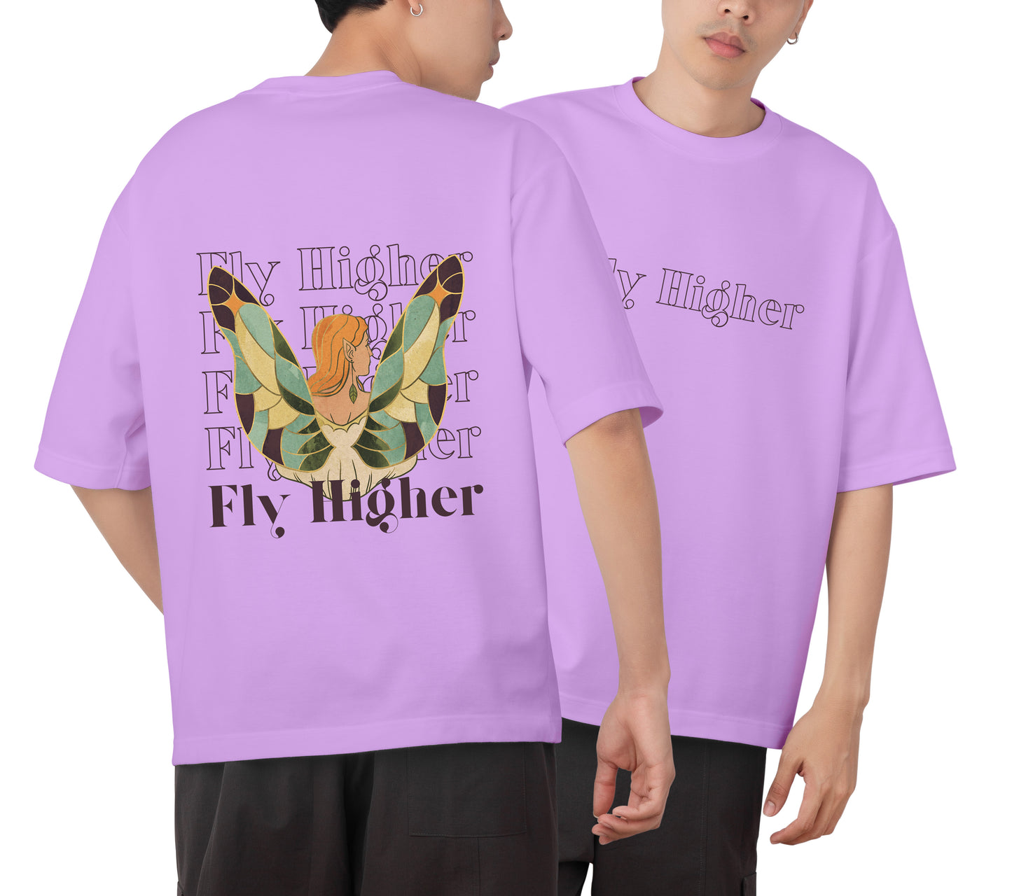 Fly Higher Graphic Printed Unisex Oversized T-shirt D115