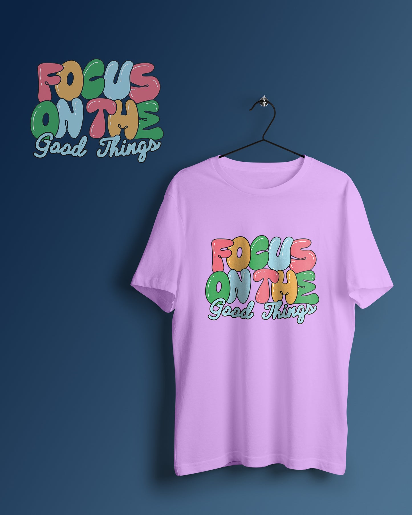 Focus On The Good Thing Graphic Printed Unisex Oversized T-shirt D111