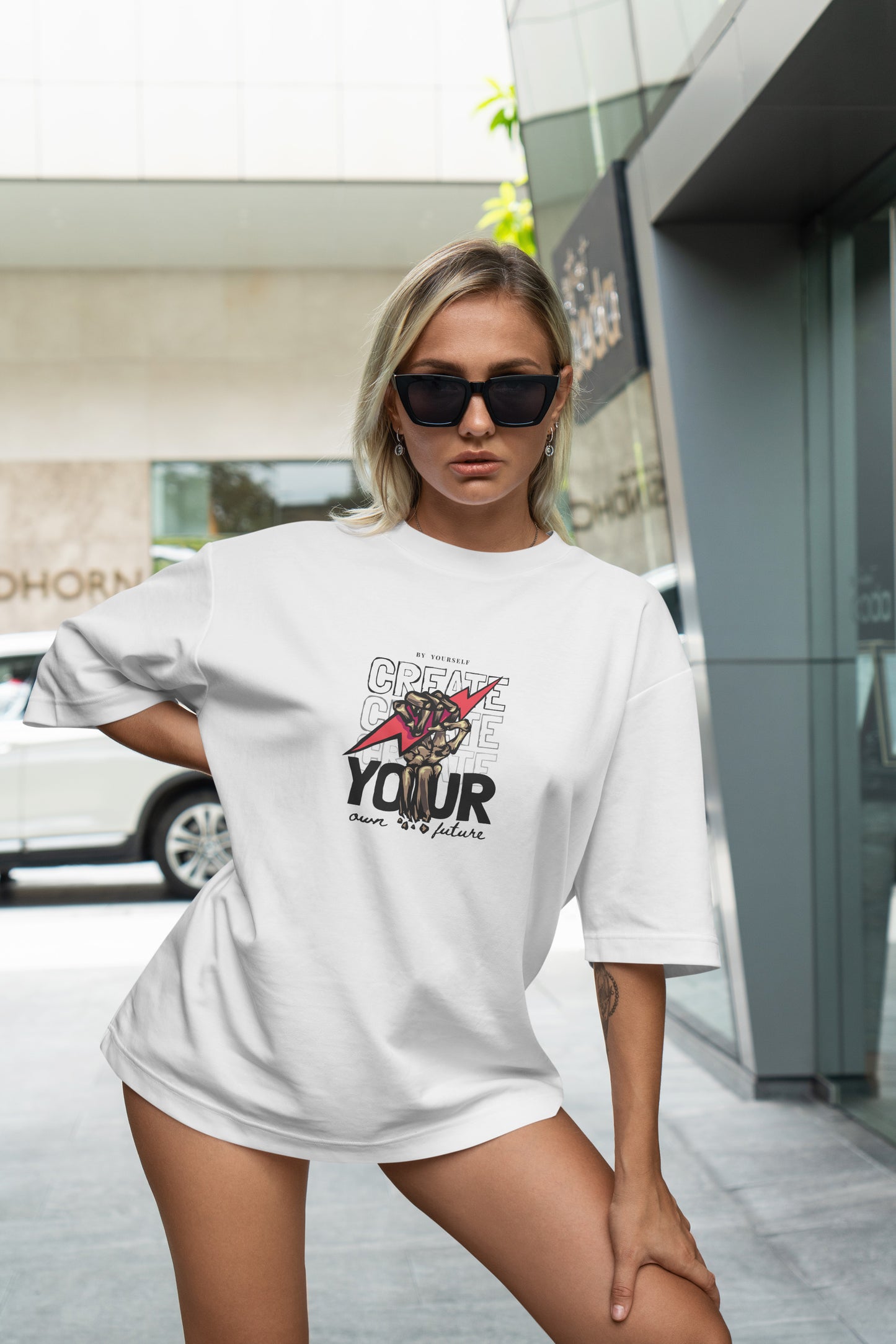 Create Your Own Future Graphic Printed Unisex Oversized T-shirt D030