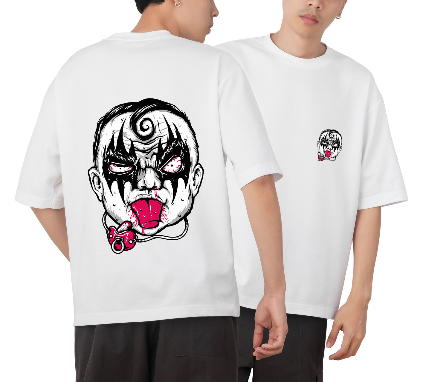 Face Graphic Printed Unisex Oversized T-shirt D062