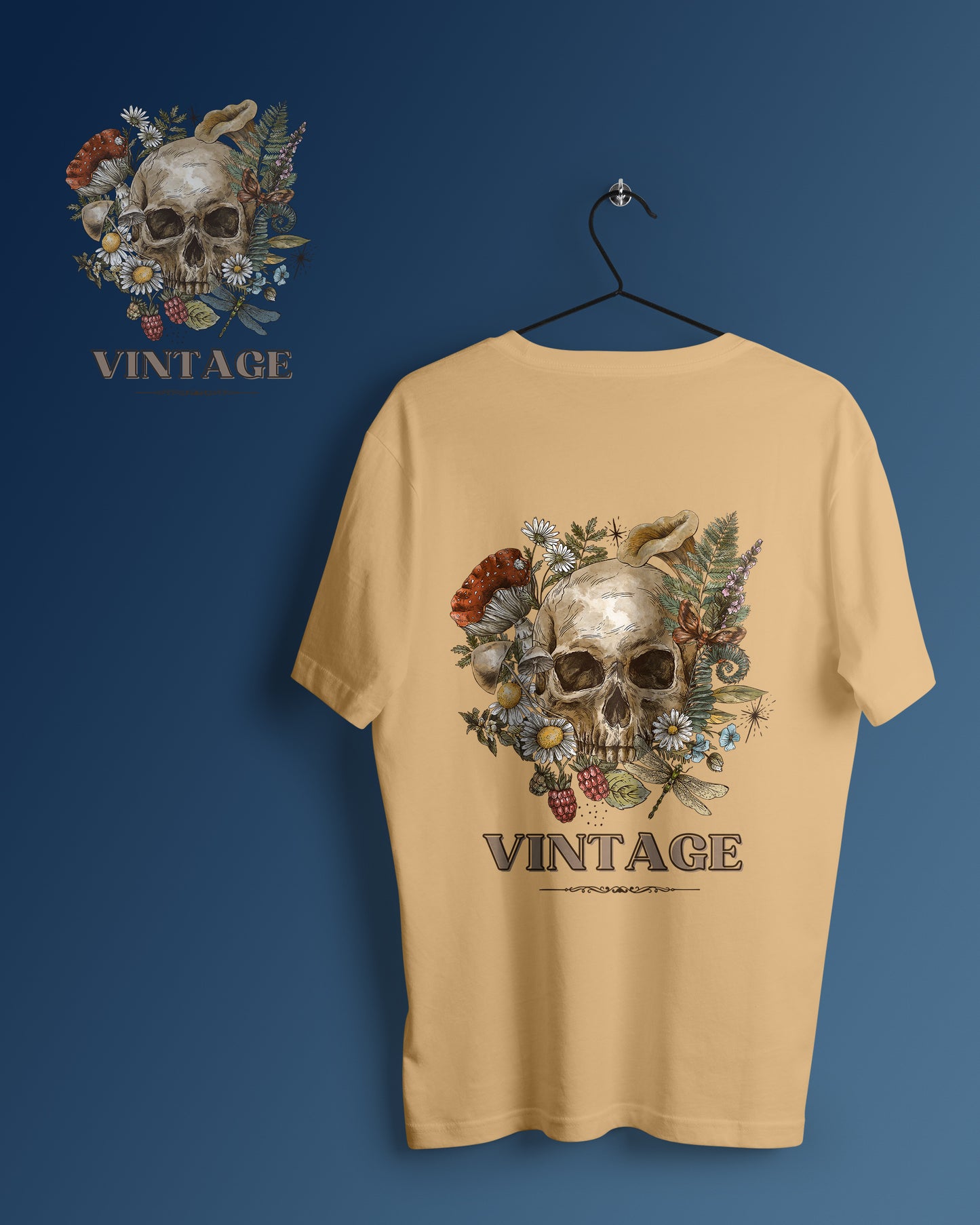 Vintage Skull Graphic Printed Unisex Oversized T-shirt D108