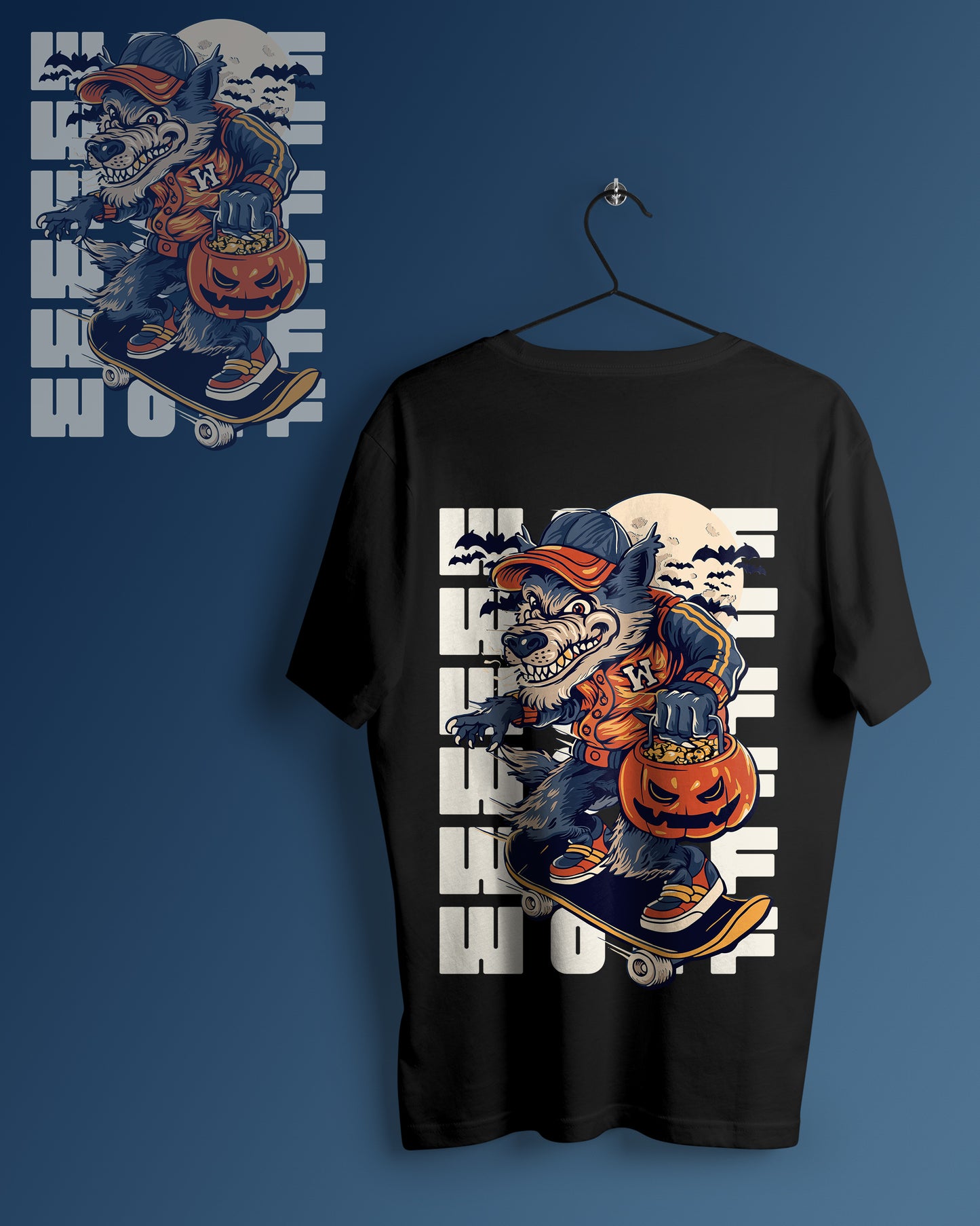 Wolf Graphic Printed Unisex Oversized T-shirt D087