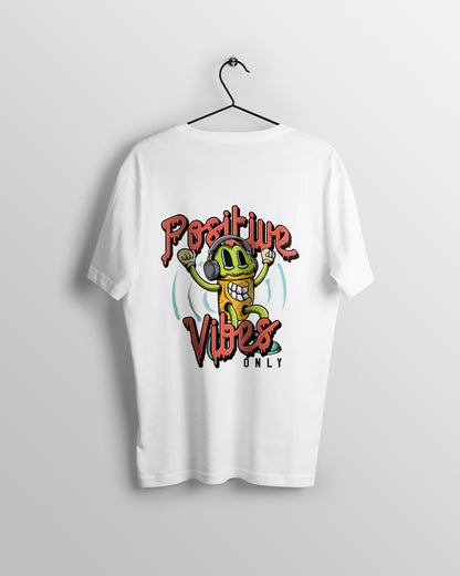 Positive Vibes Graphic Printed  Unisex Oversized T-shirt D078