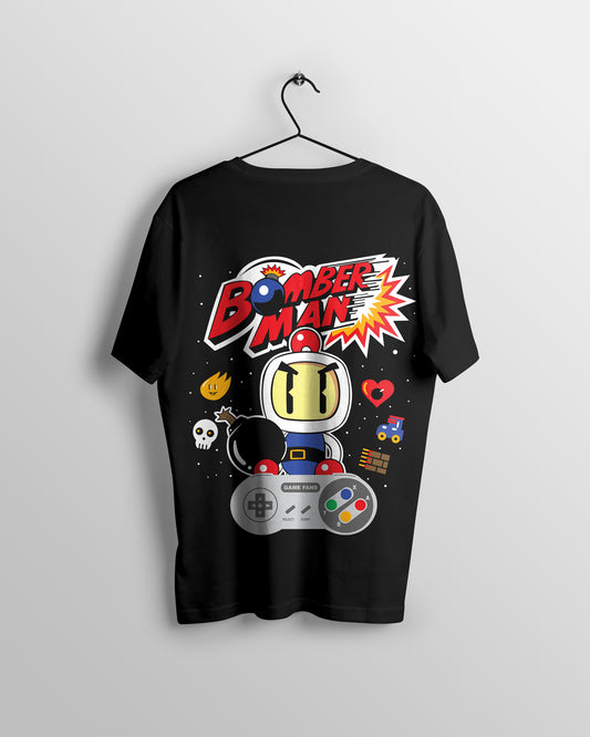 Bomber Man Graphic Printed  Unisex Oversized T-shirt D004