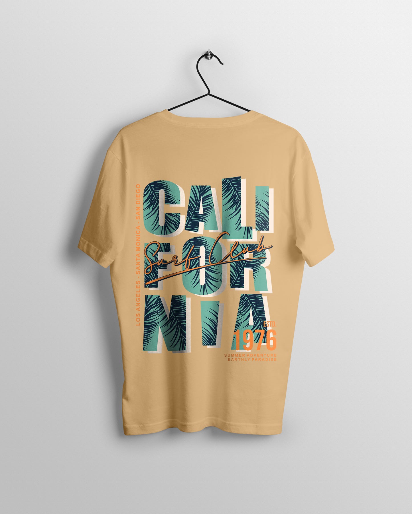 California Graphic Printed Unisex Oversized T-shirt D046