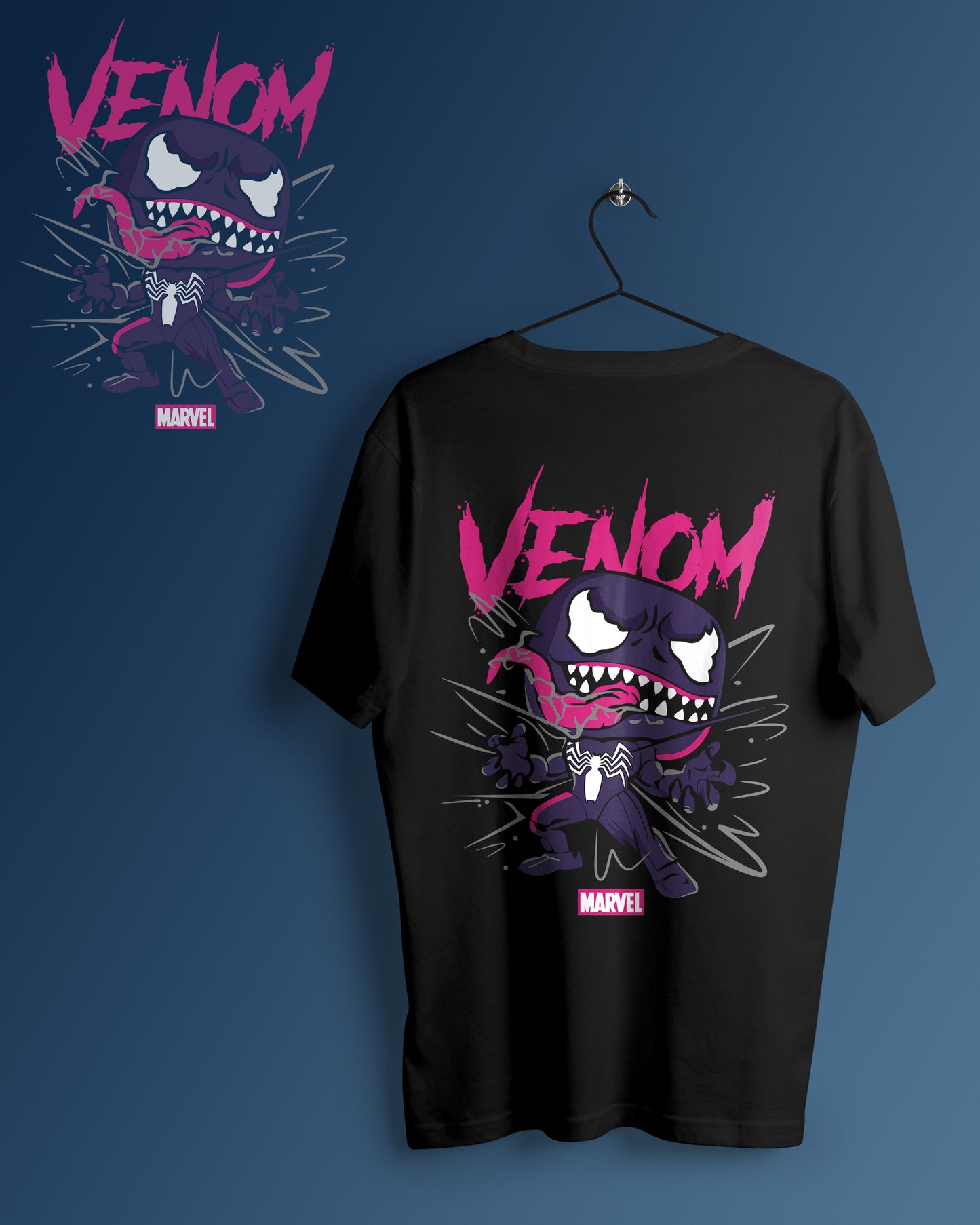 Venom Graphic Printed Unisex Oversized T-shirt D122