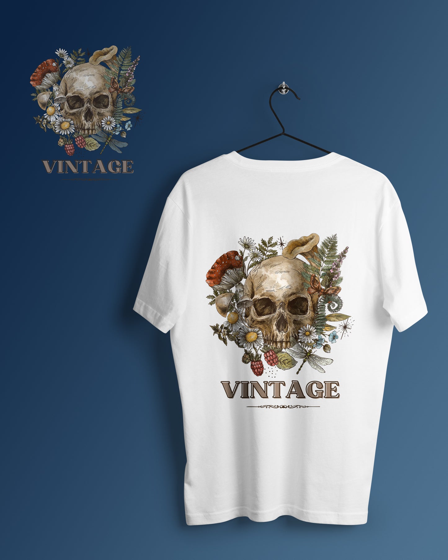 Vintage Skull Graphic Printed Unisex Oversized T-shirt D108