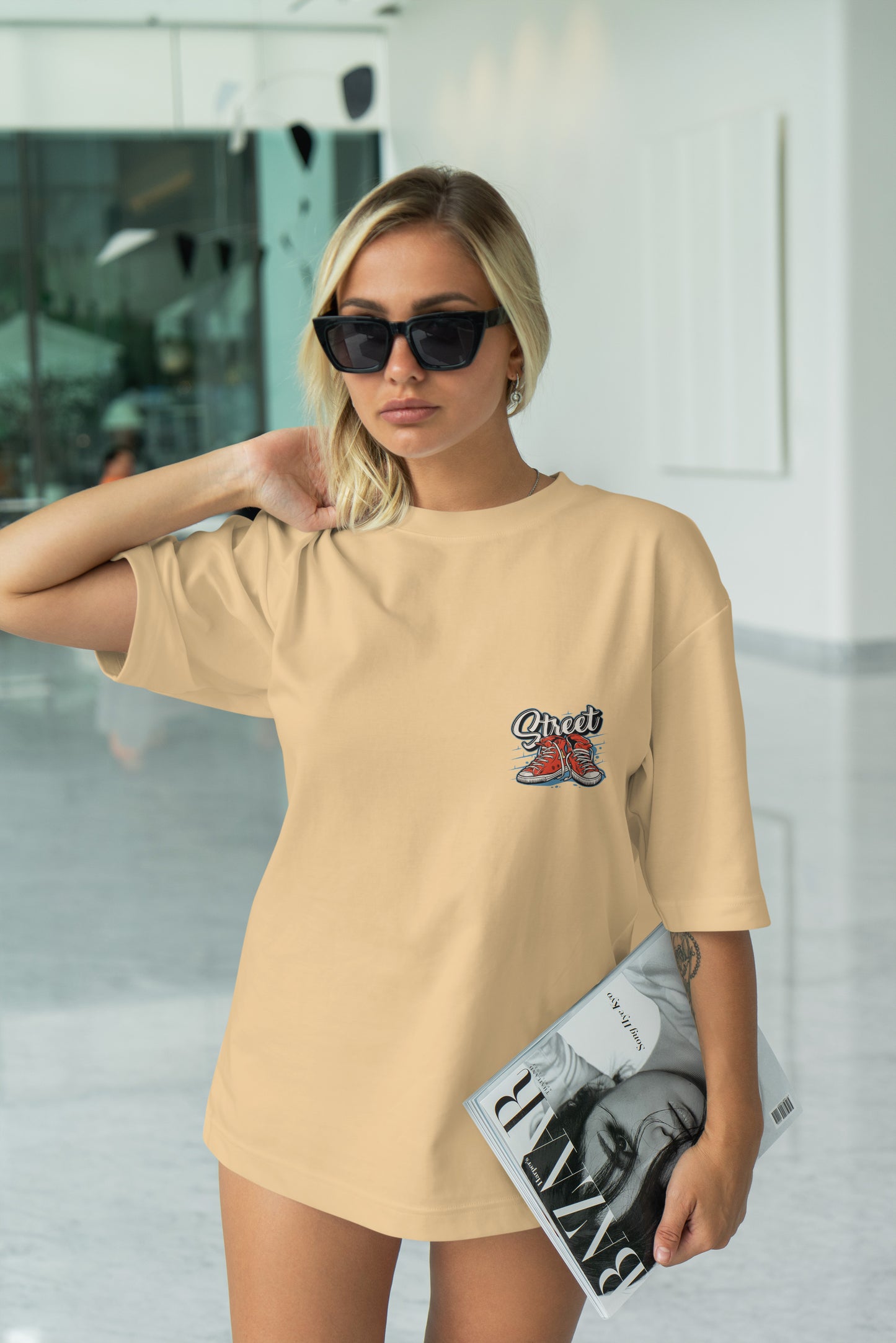 Street Graphic Printed Unisex Oversized T-shirt D057