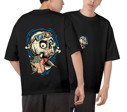 Skull Graphic Printed  Unisex Oversized T-shirt D066