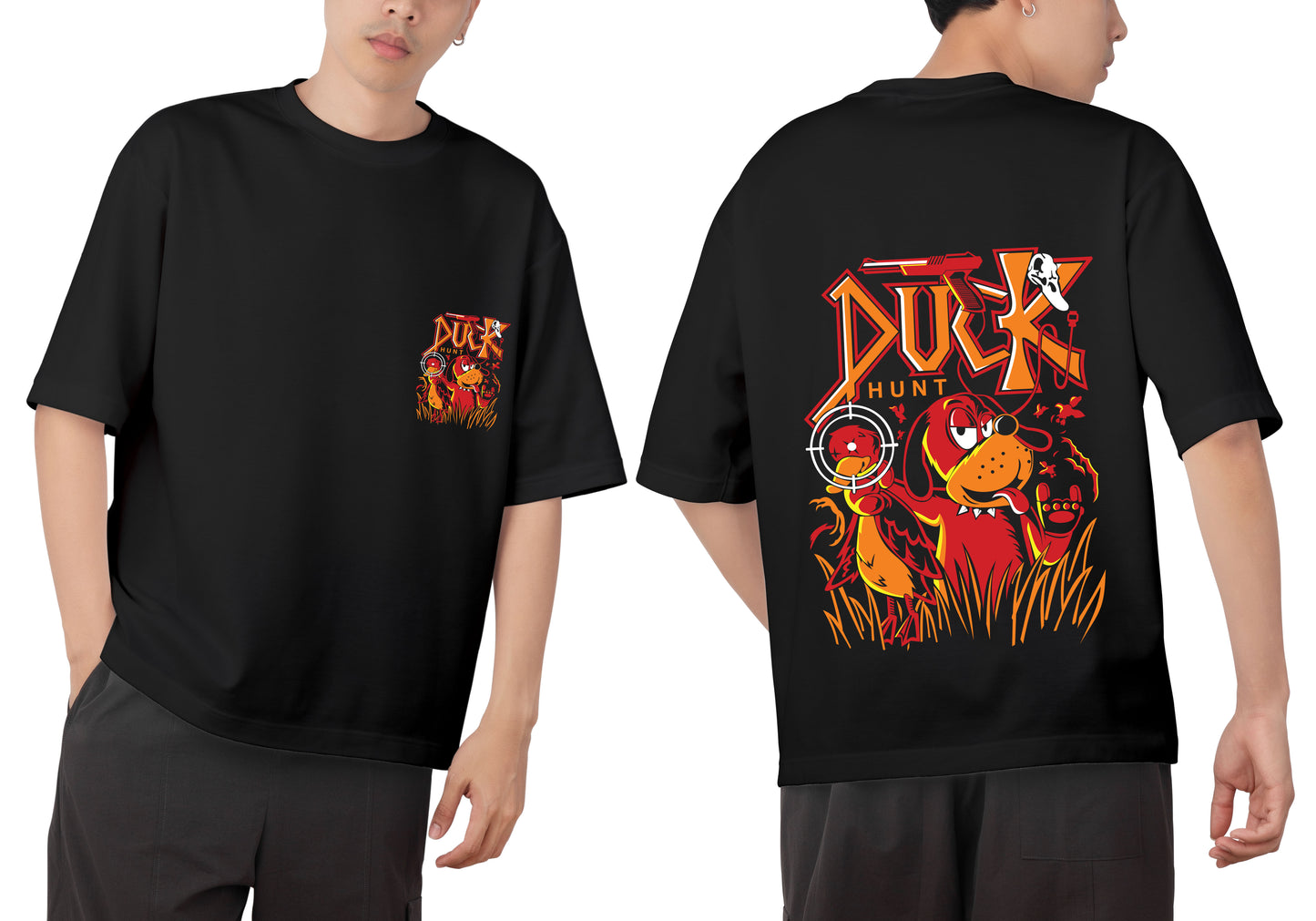 Duck Graphic Printed Unisex Oversized T-shirt D014